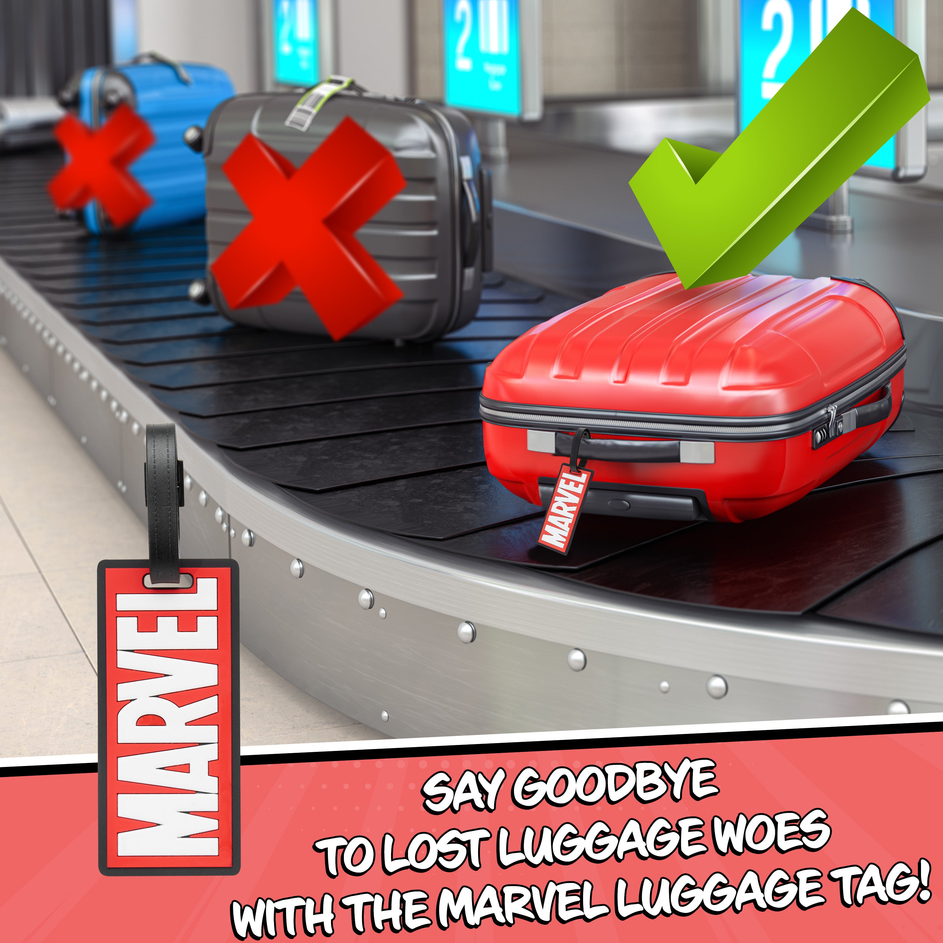 marvel-tiquette-bagage-valise-pvc-rouge-voyage image 4