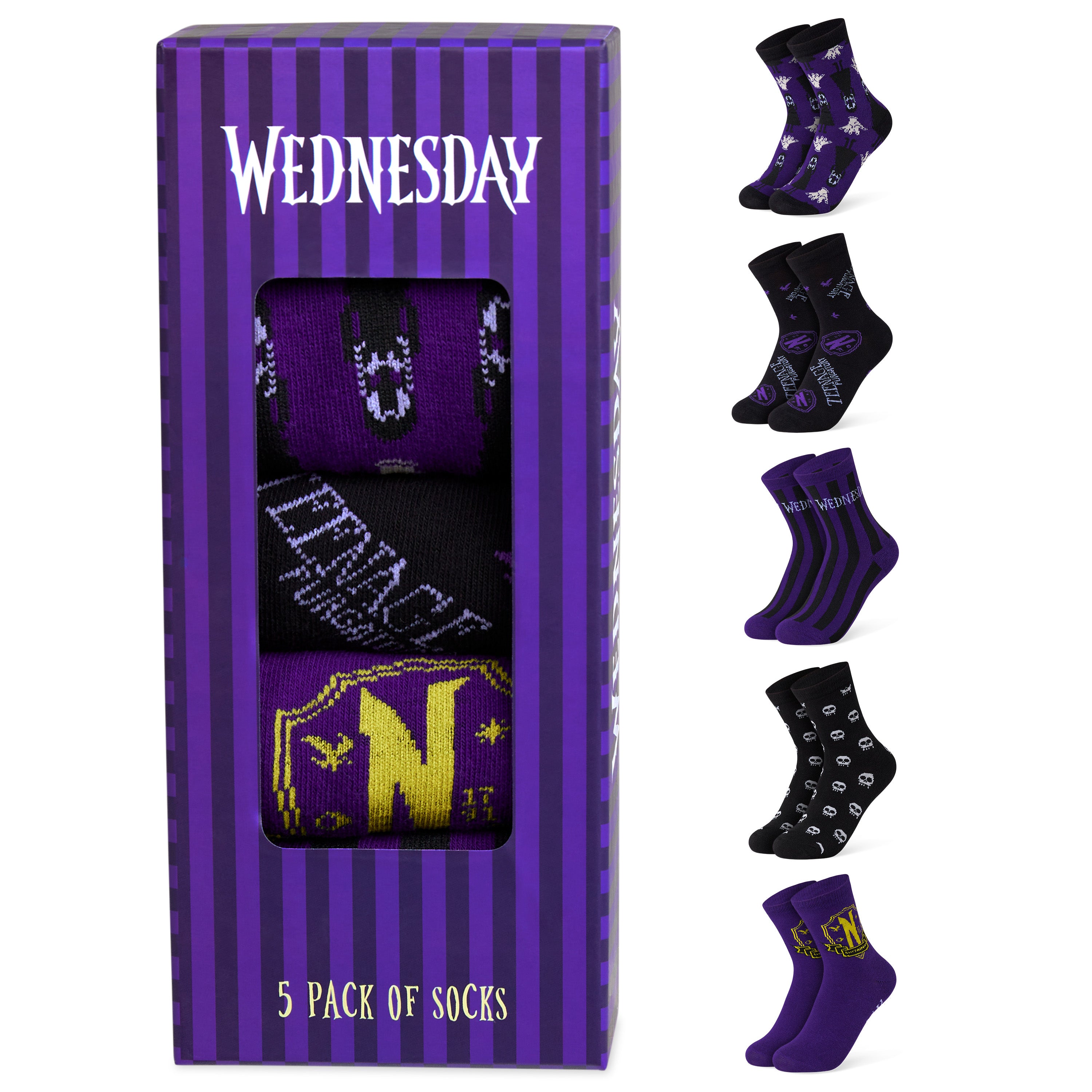wednesday-chaussettes-fille-cheville-5-paires-noires image 3
