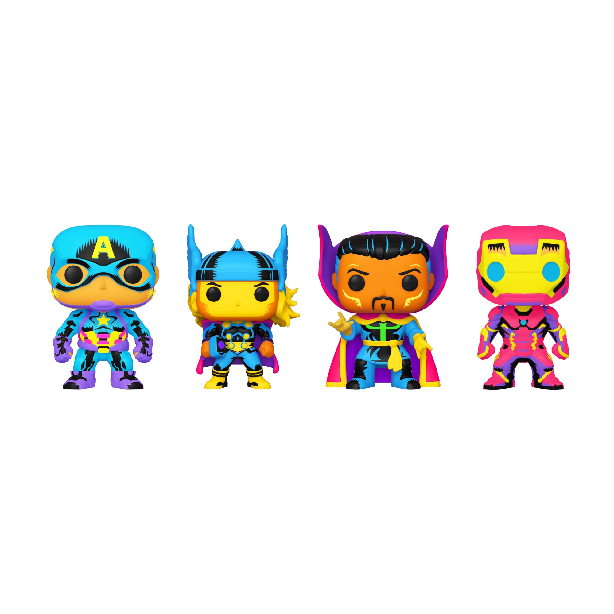 funko-pop-marvel-blacklight-captain-america-figurine-vinyle-4-pack image 2