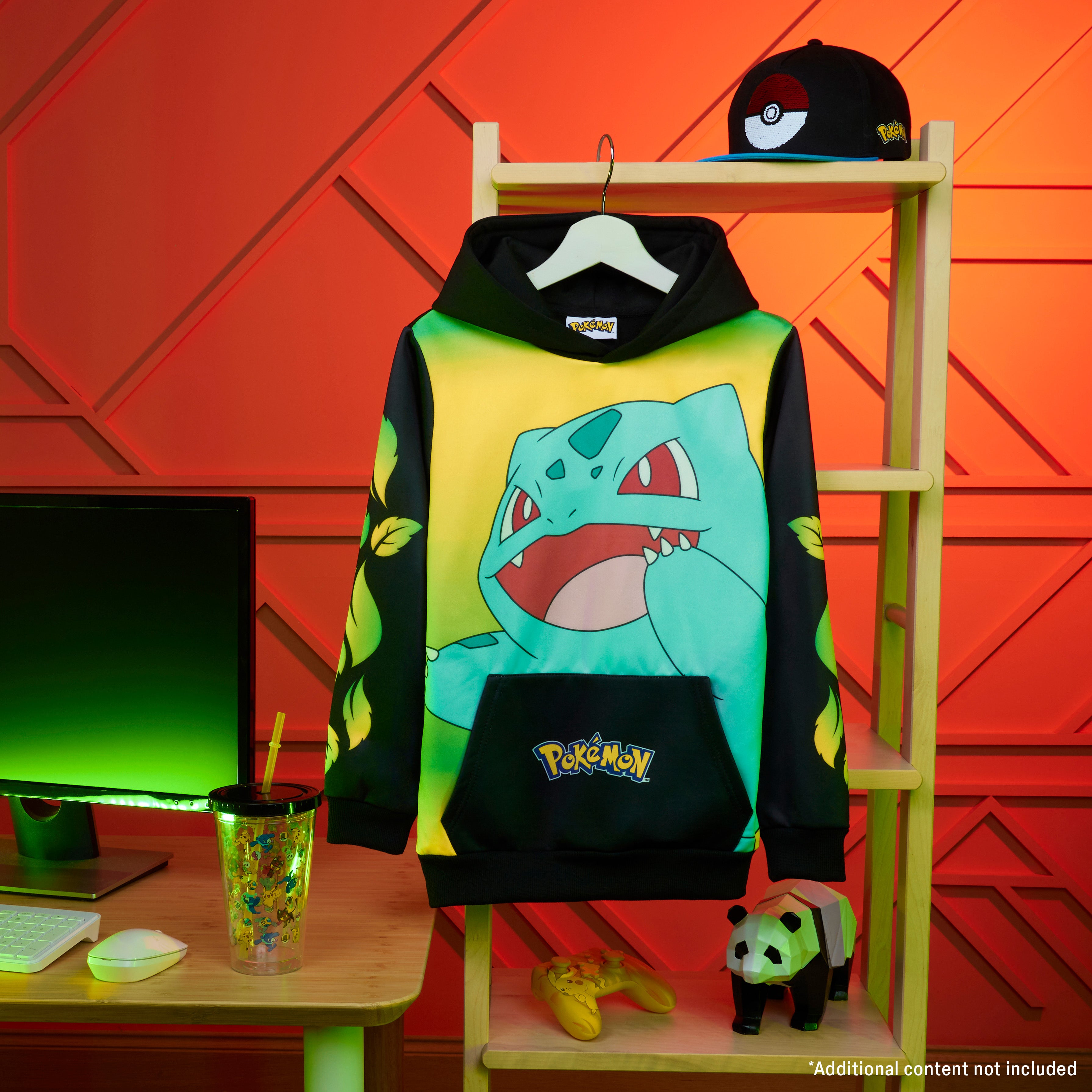 pok-mon-sweat-enfant-bulbizarre-noir-jaune-poche-kangourou image 2