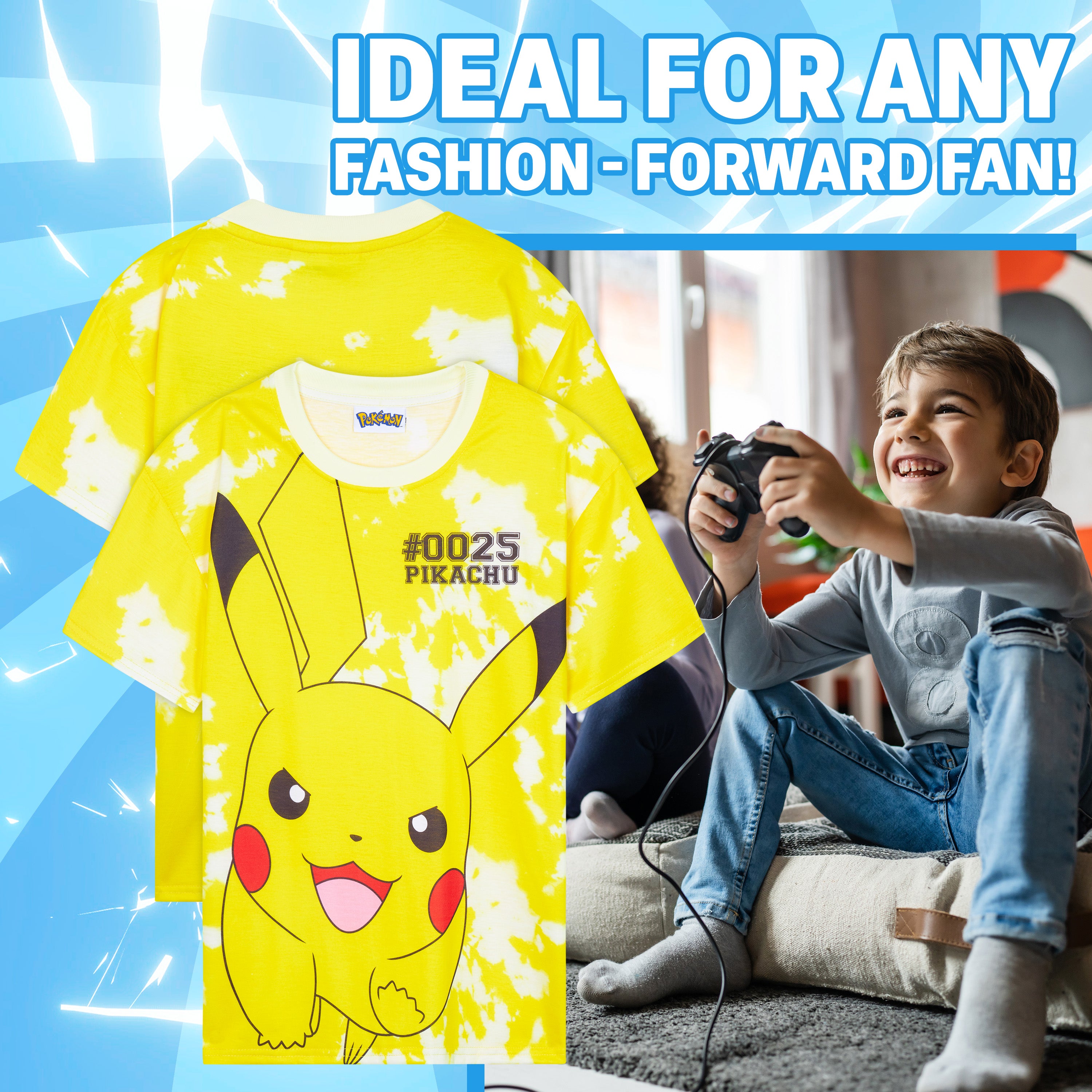 pok-mon-pikachu-t-shirt-gar-on-manche-courte-9-10-ans image 2