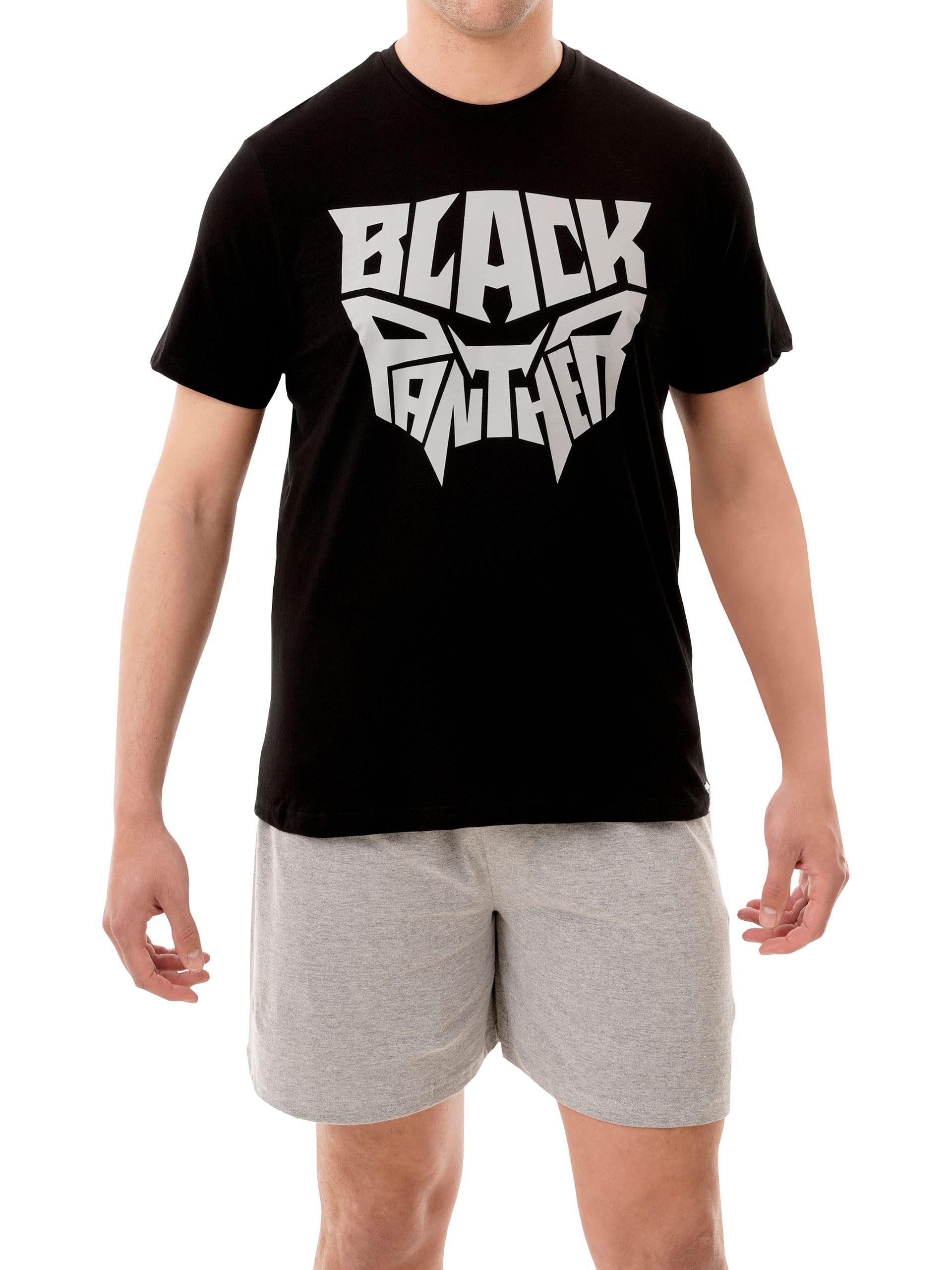marvel-black-panther-pyjama-homme-noir-taille-l-manches-courtes image 1