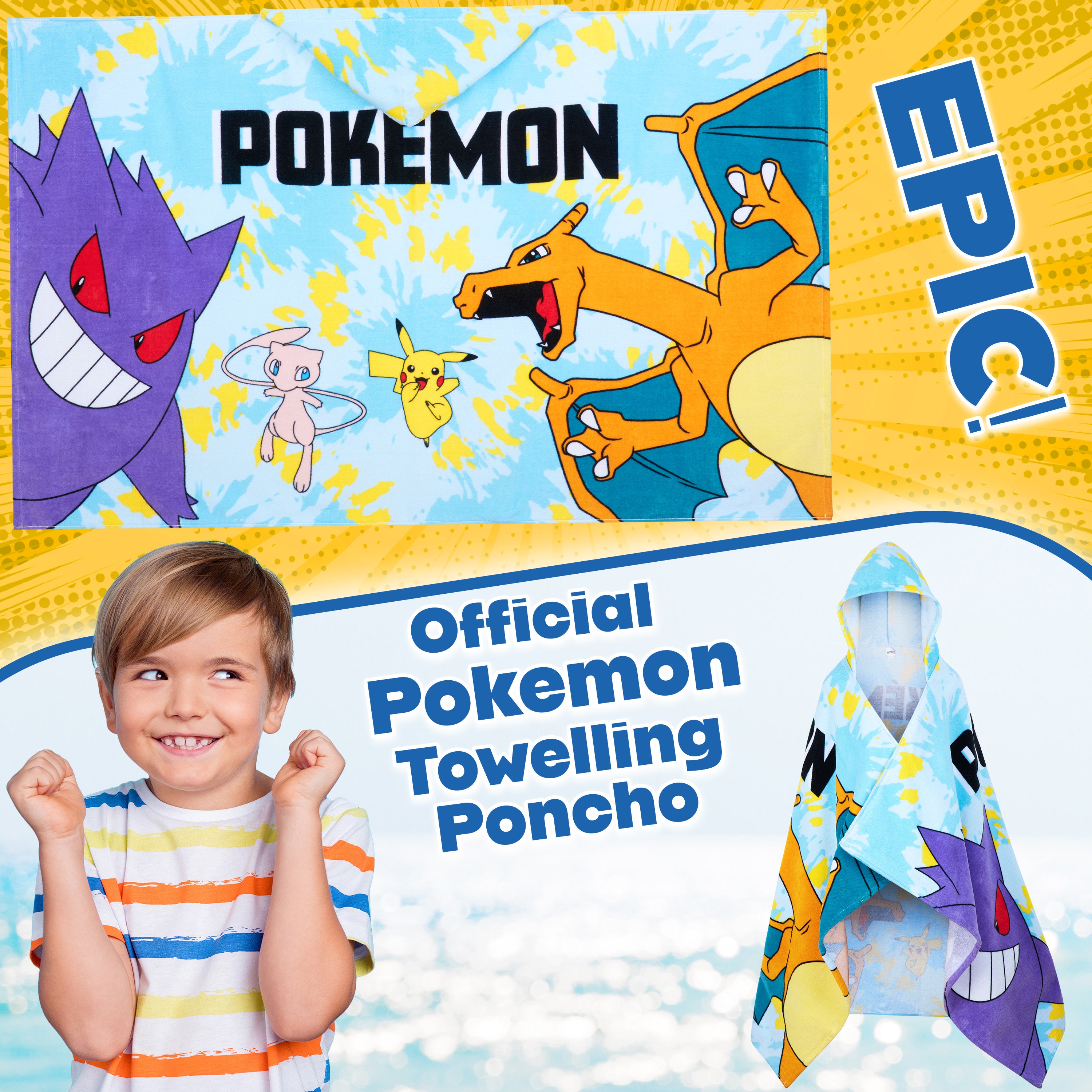 pok-mon-serviette-poncho-capuche-enfant-bleu-6-14-ans-coton image 2