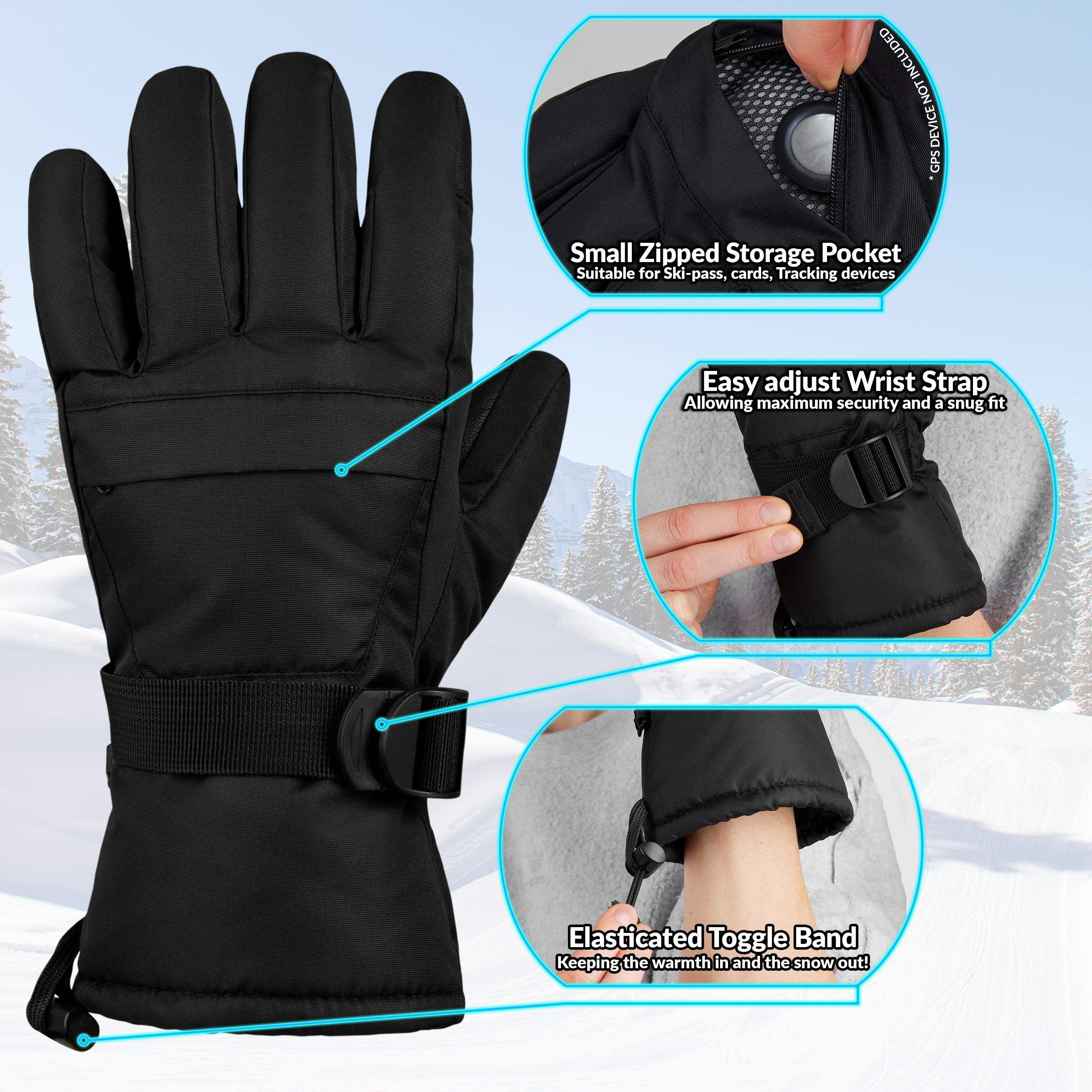 citycomfort-women-gants-de-ski-femme-noir-polaire-tactile image 5