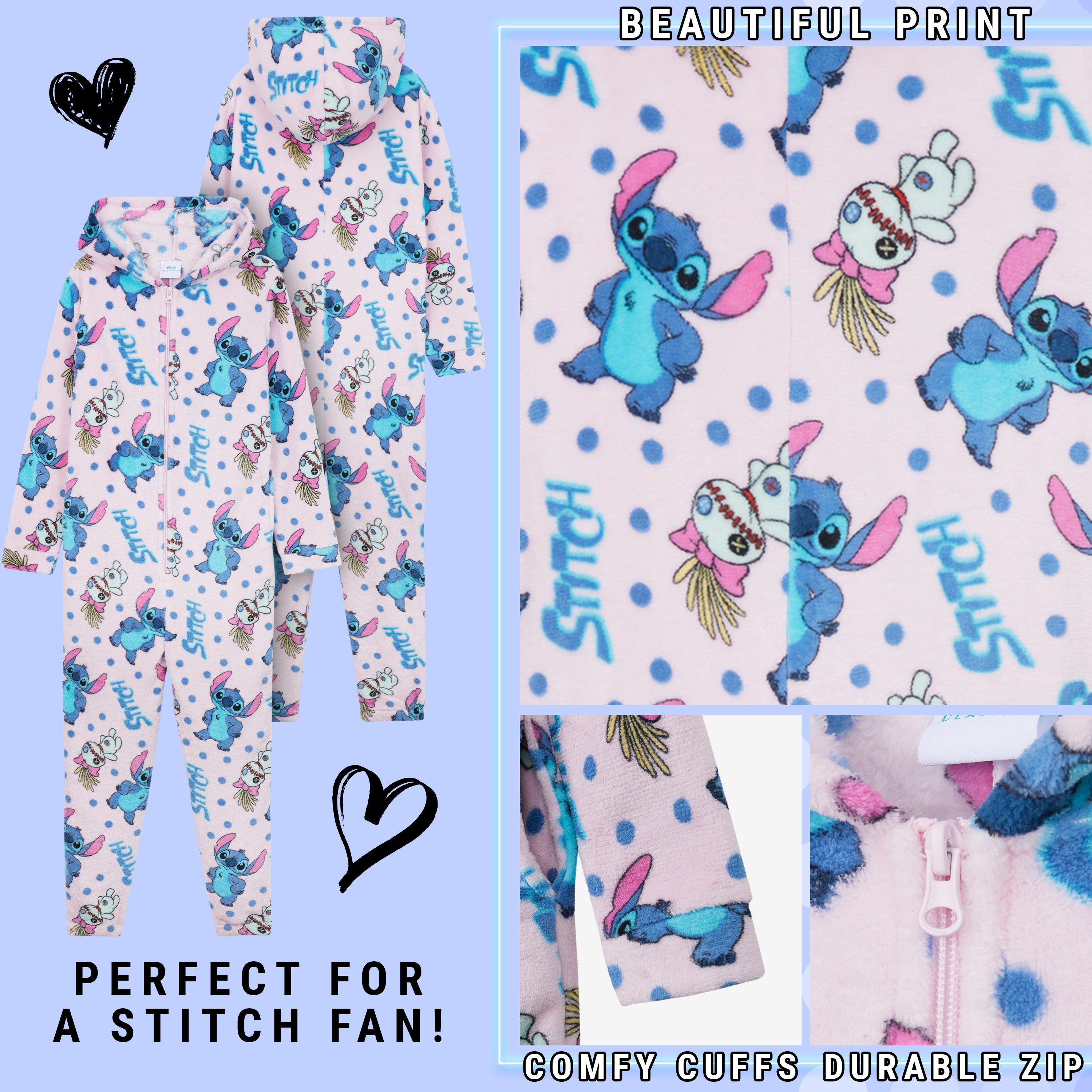 disney-combinaison-pyjama-polaire-fille-capuche-9-10-ans image 5
