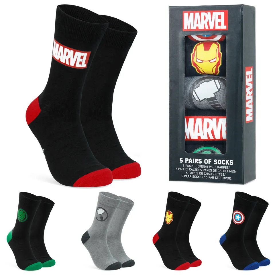 marvel-avengers-chaussettes-homme-mi-mollet-lot-de-5-respirantes image 1