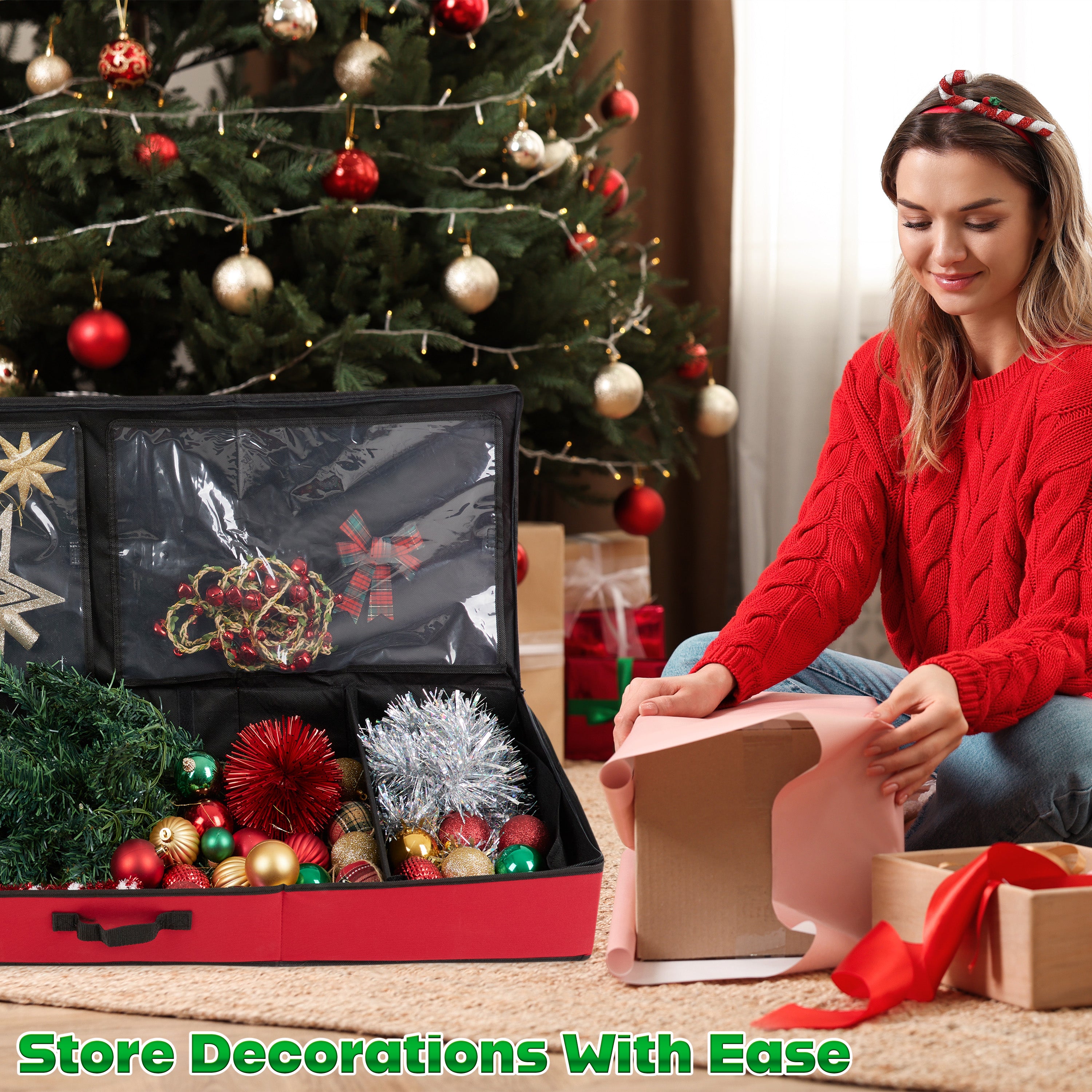 get-trend-home-housse-sapin-no-l-rouge-100-cm-zipp-e image 2