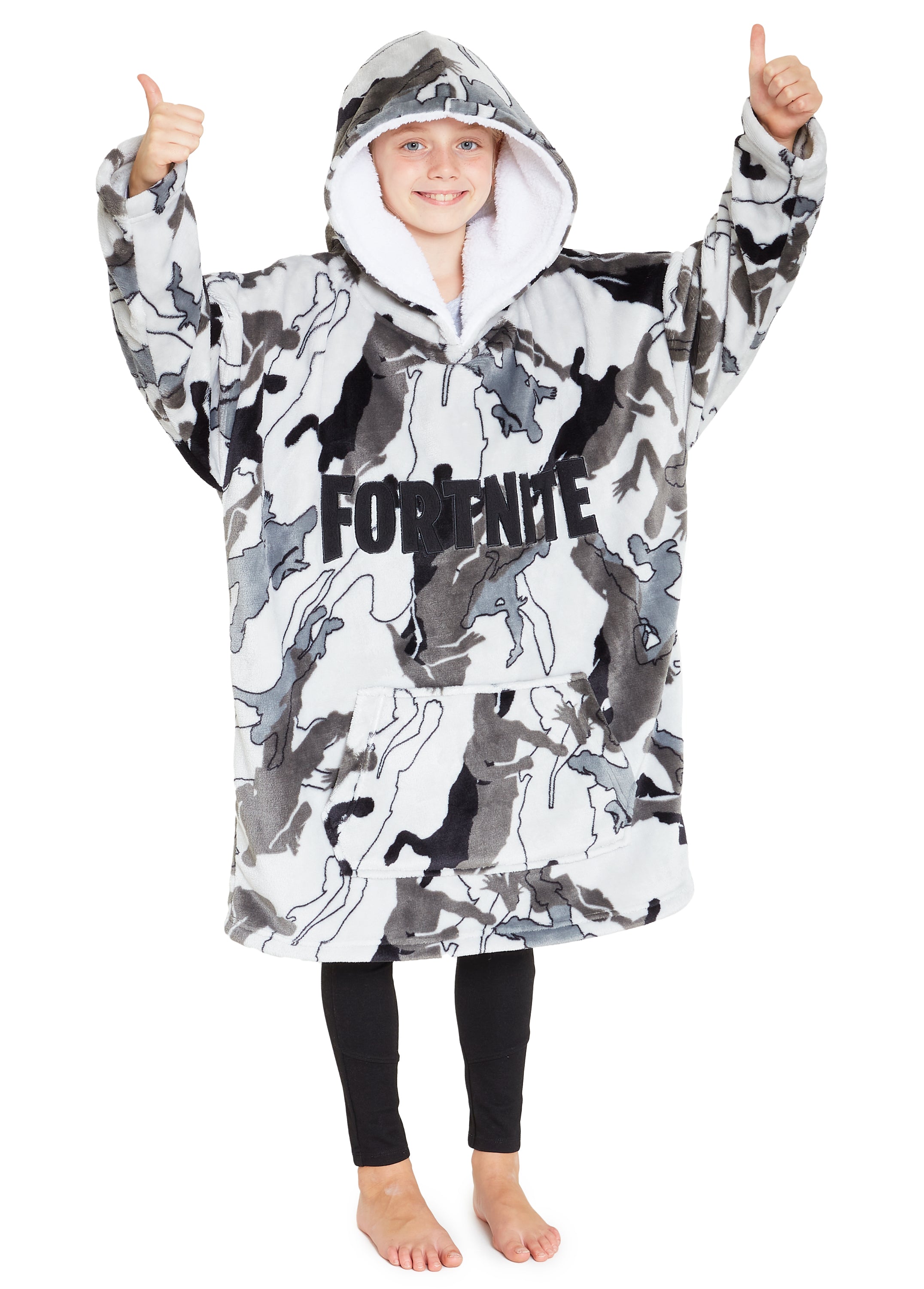 fortnite-sweat-plaid-ado-polaire-sherpa-extra-long-14-ans image 1