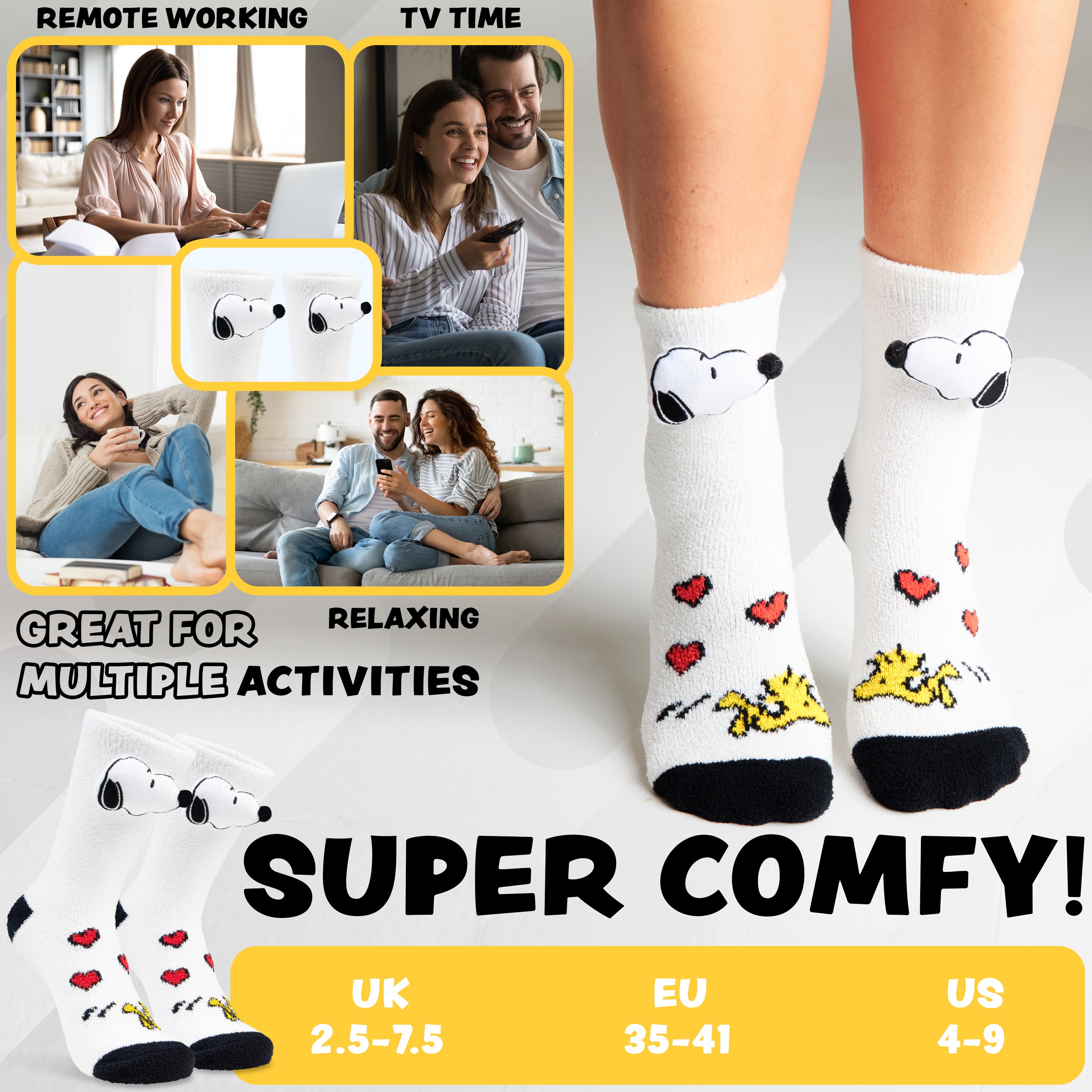 peanuts-snoopy-chaussettes-pilou-femme-antid-rapantes-taille-unique image 6