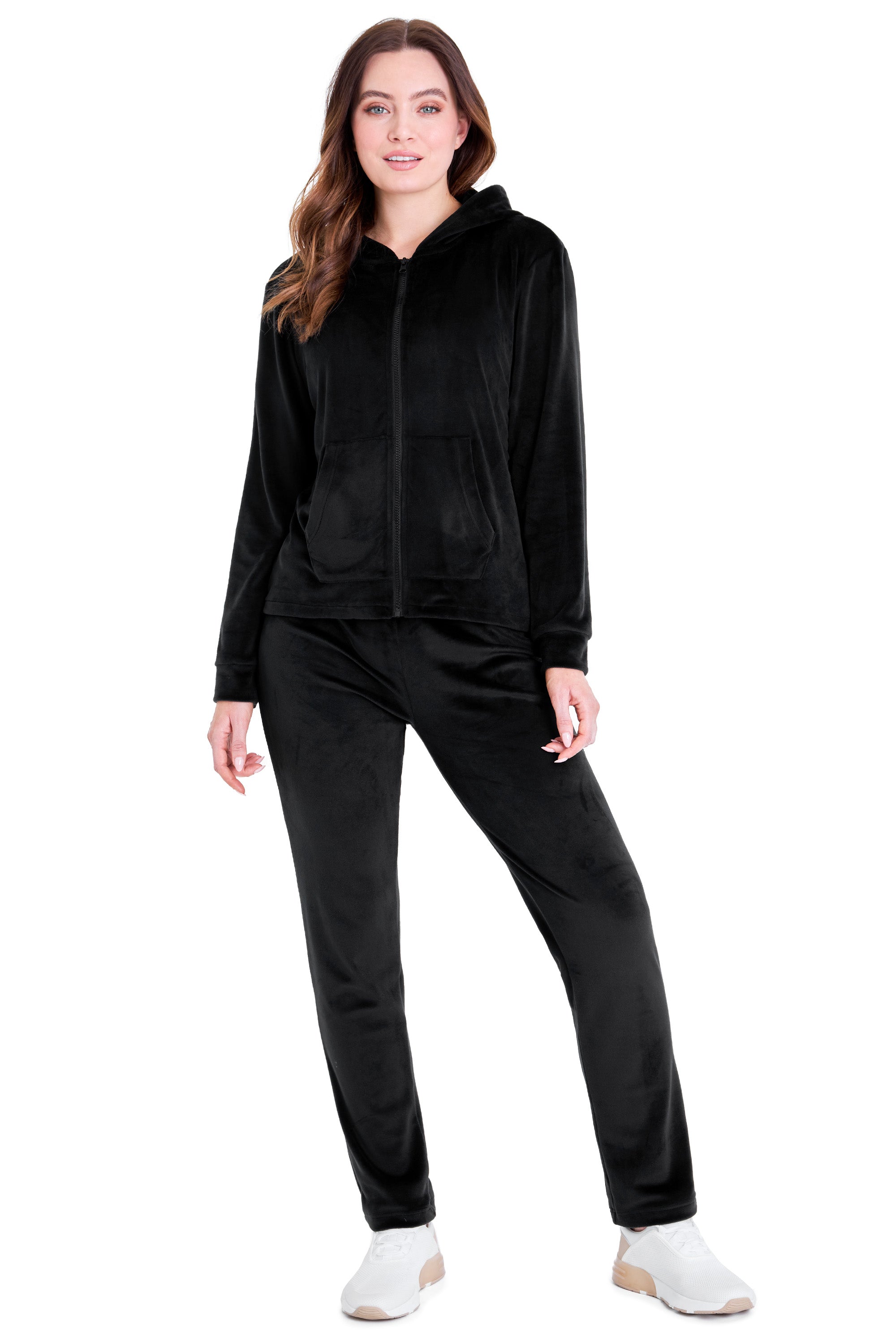 citycomfort-surv-tement-velours-femme-noir-2-pi-ces-capuche image 2