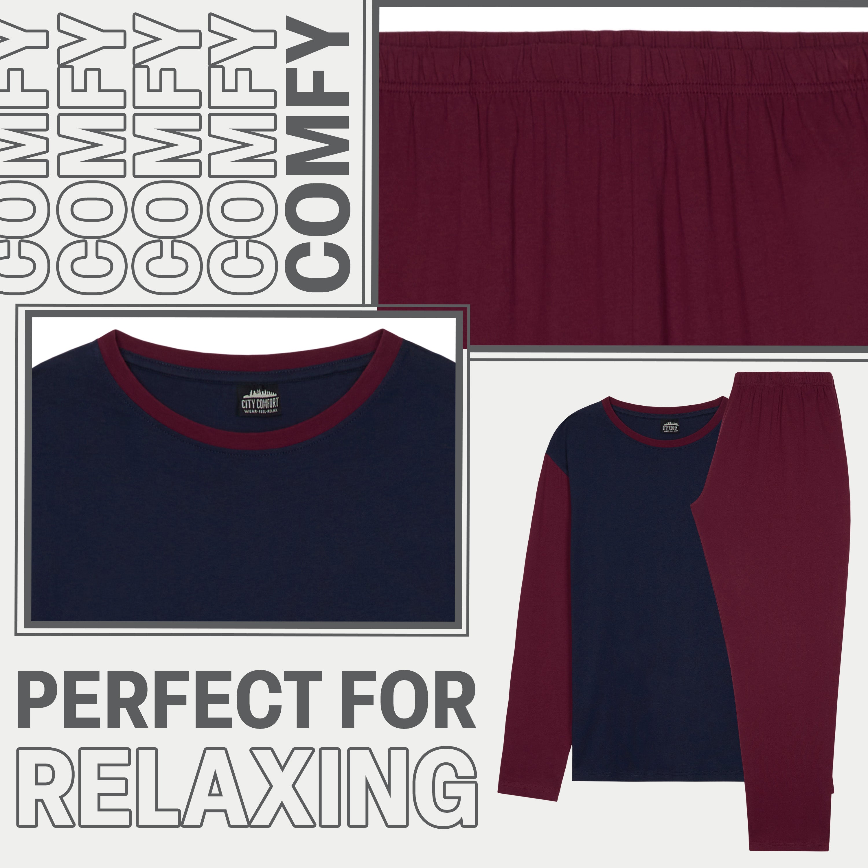 citycomfort-pyjama-homme-long-2-pi-ces-navy-doux image 4