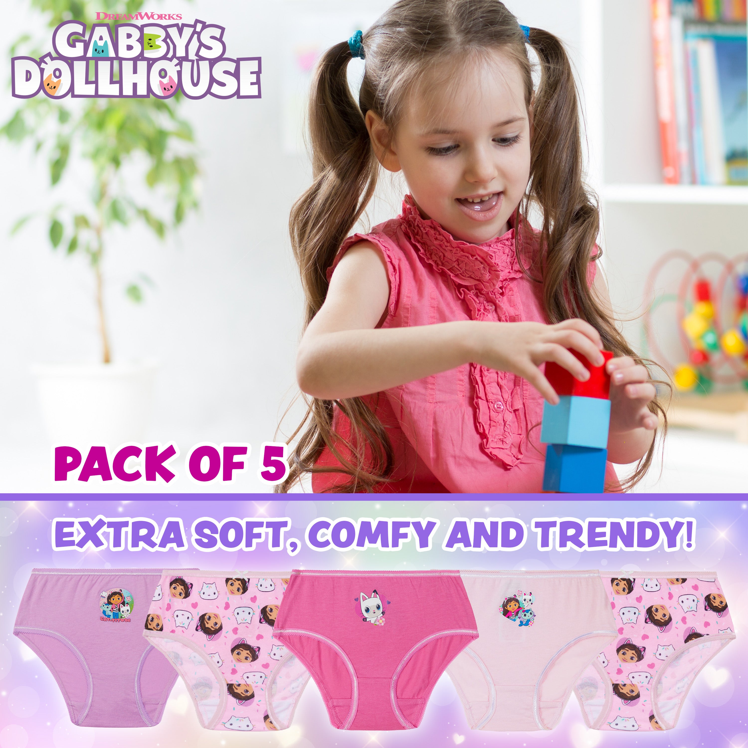 gabby-s-dollhouse-culottes-fille-lot-de-5-coton image 5