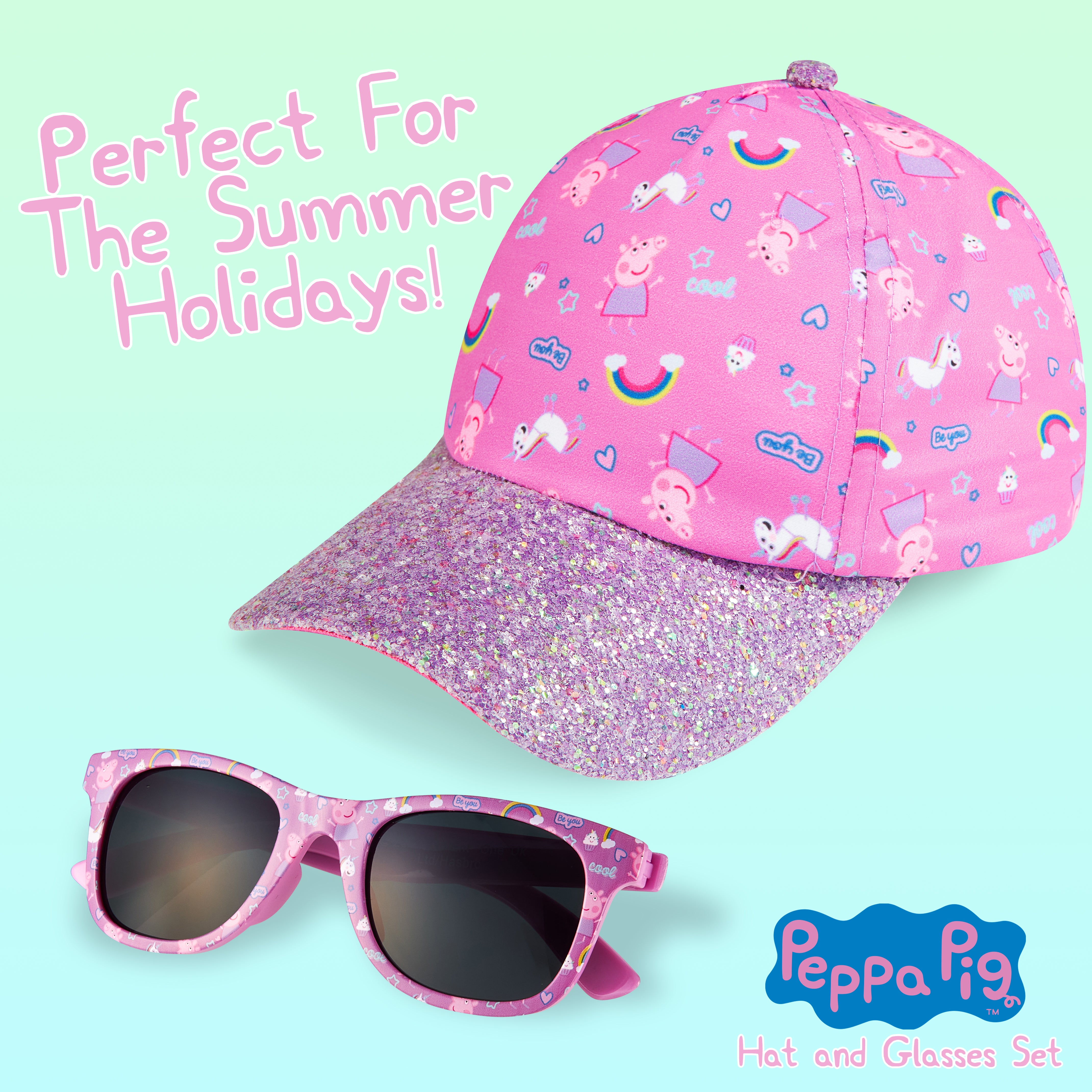 peppa-pig-casquette-et-lunettes-fille-rose-licorne-2-pi-ces image 4