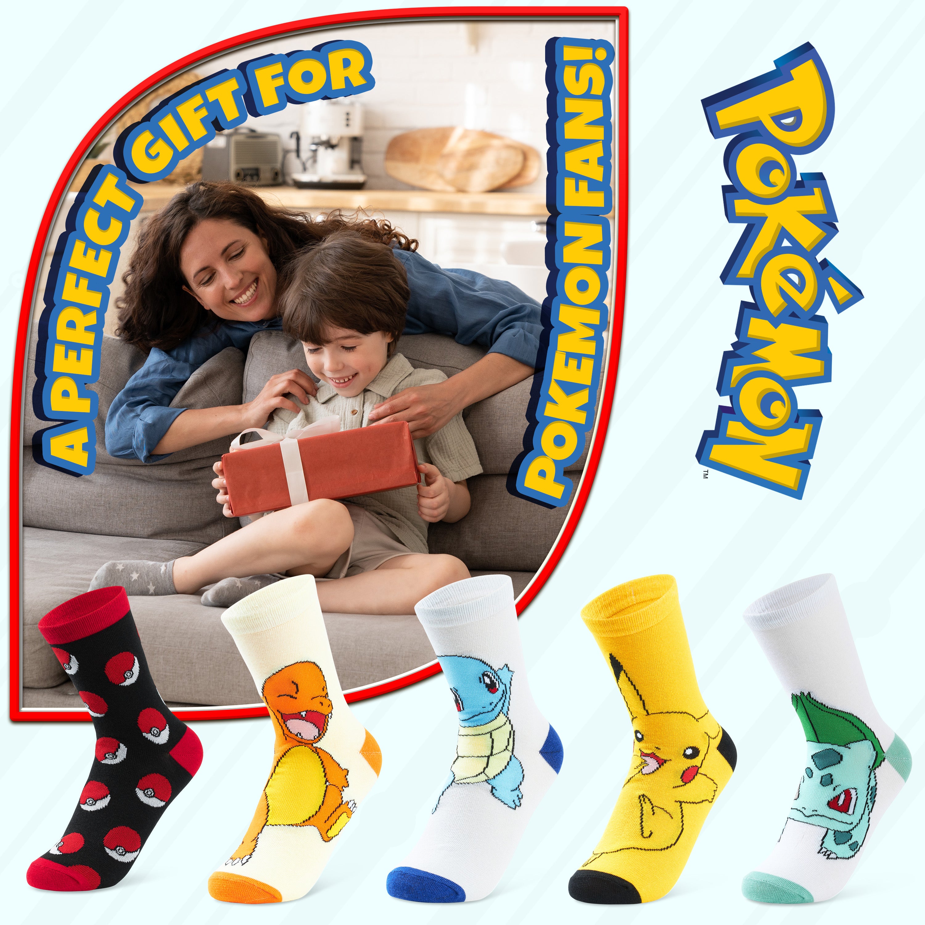 pok-mon-chaussettes-enfant-5-paires-cheville-coton-pikachu image 3