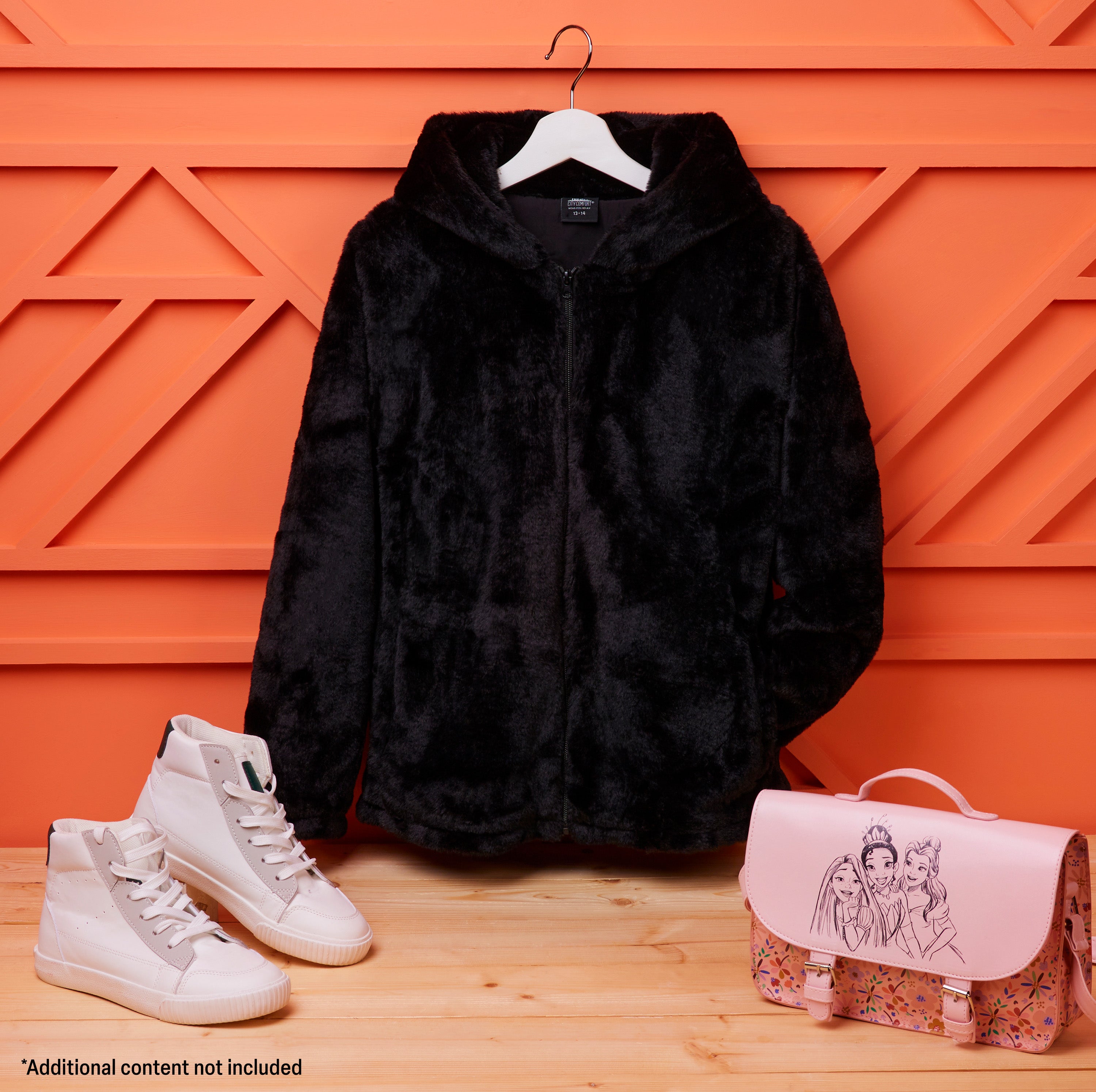 get-trend-girls-manteau-fausse-fourrure-capuche-noir-7-14-ans image 3