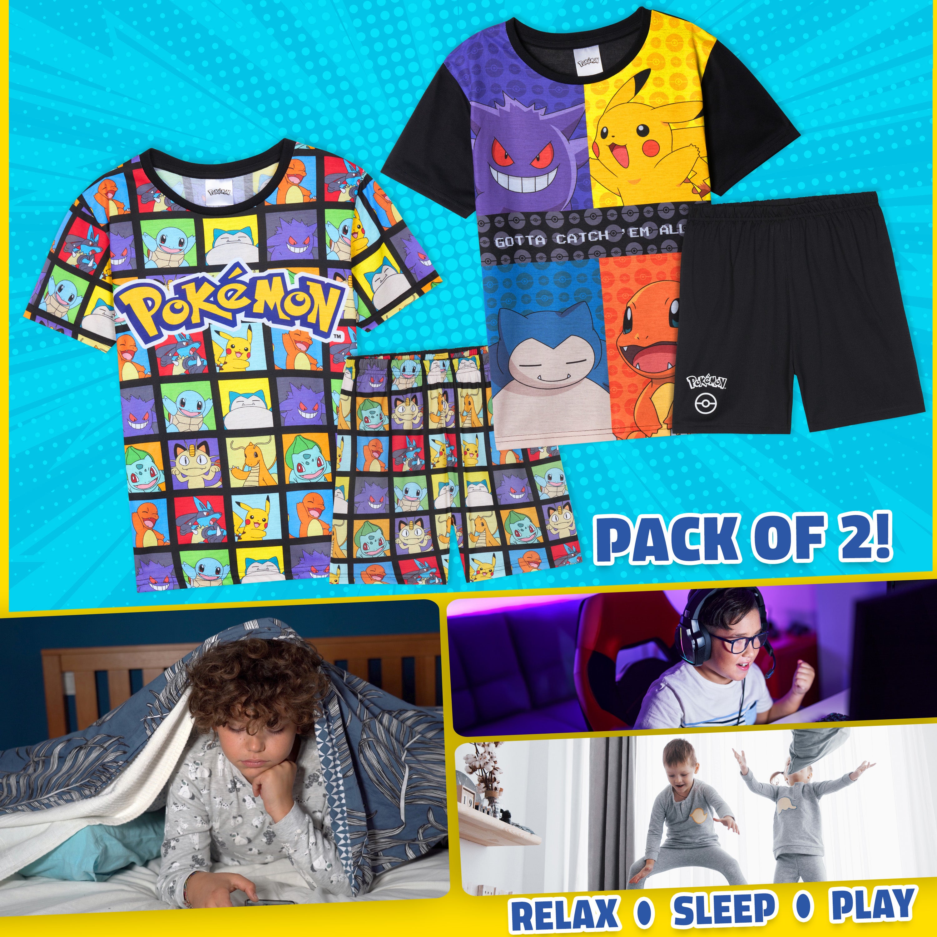 pok-mon-get-trend-boys-pyjama-gar-on-court-lot-2-officiel image 2