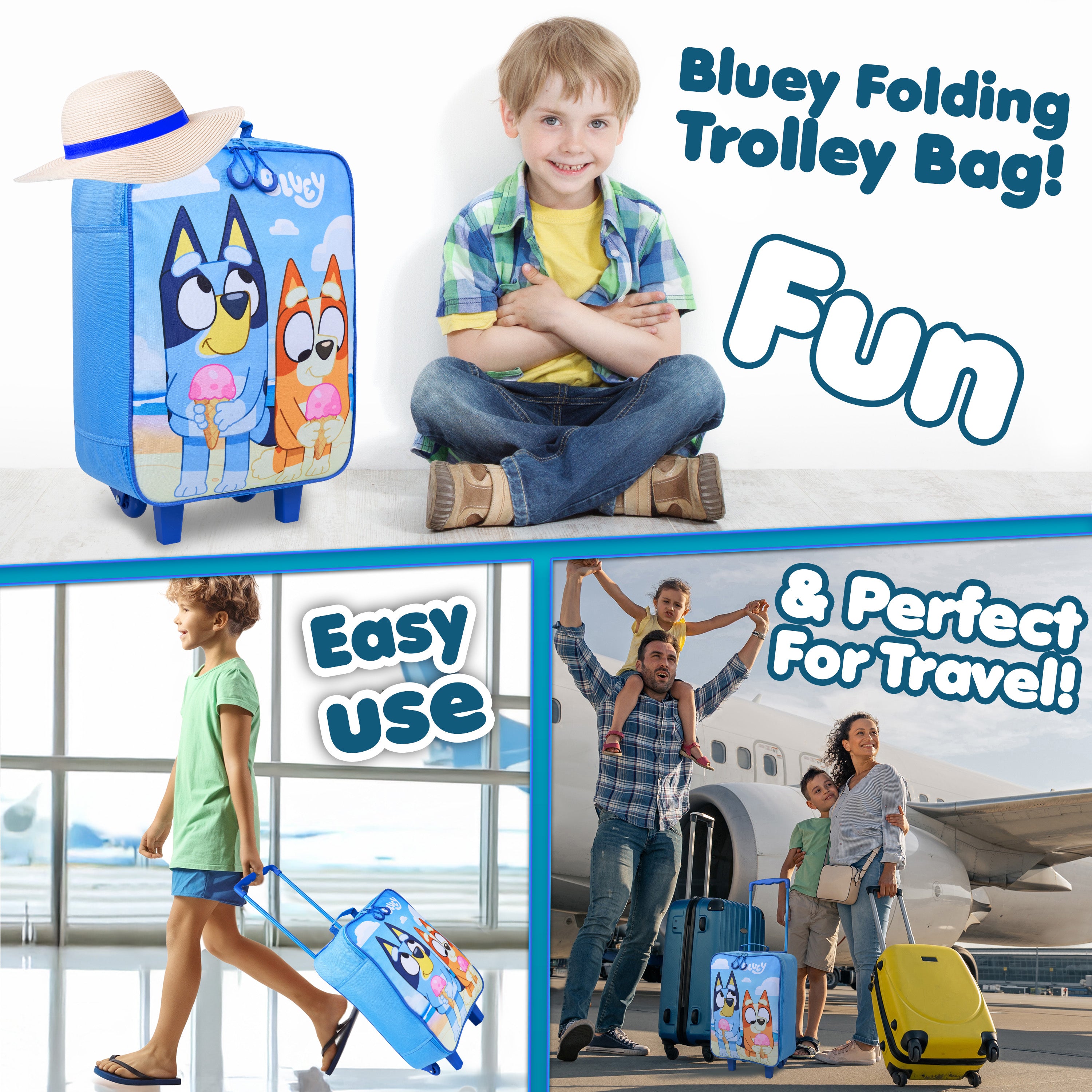 bluey-valise-enfant-roulettes-bleue-15-l-trolley-cabine image 4