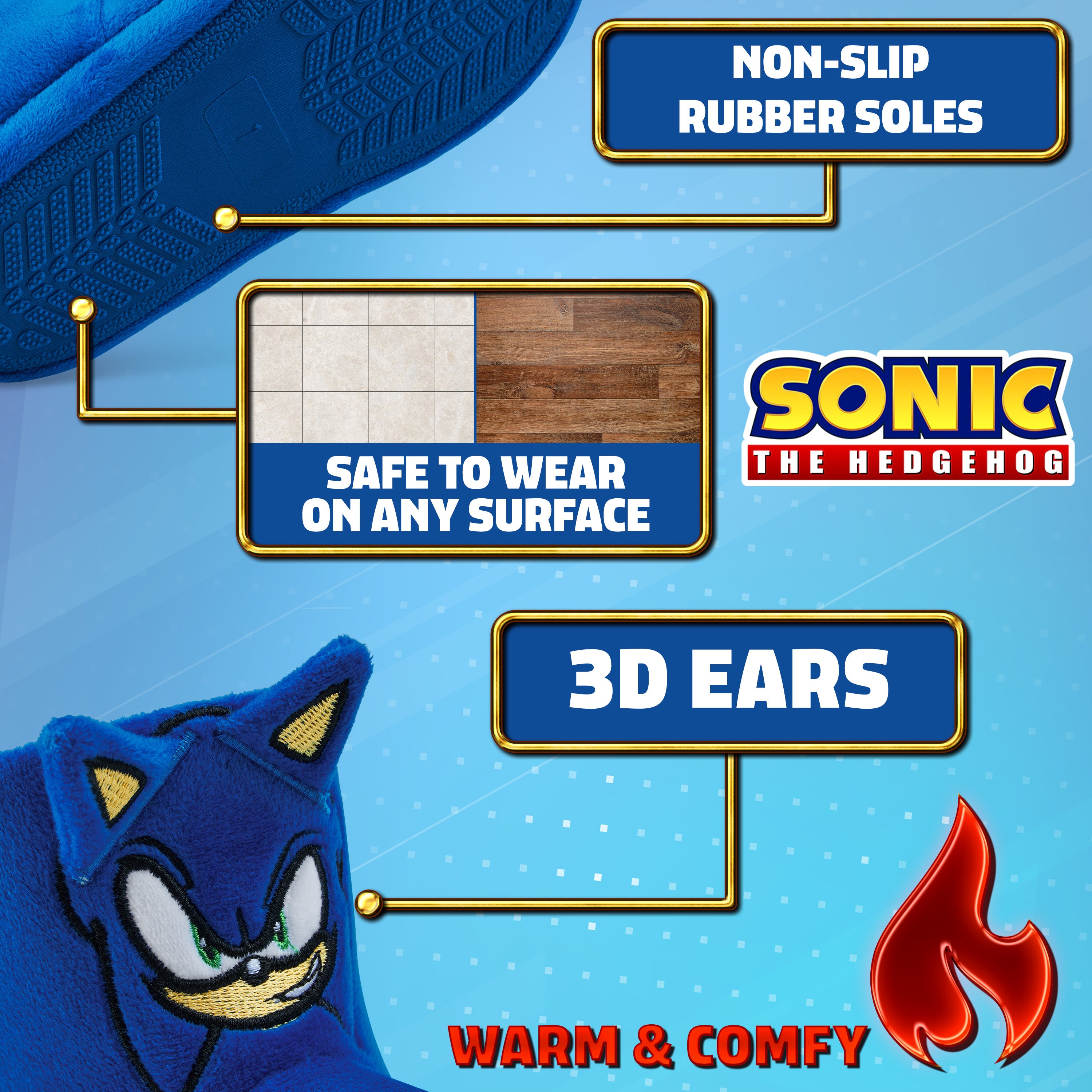 sonic-pantoufles-gar-on-3d-chaudes-ant-d-rapantes image 4