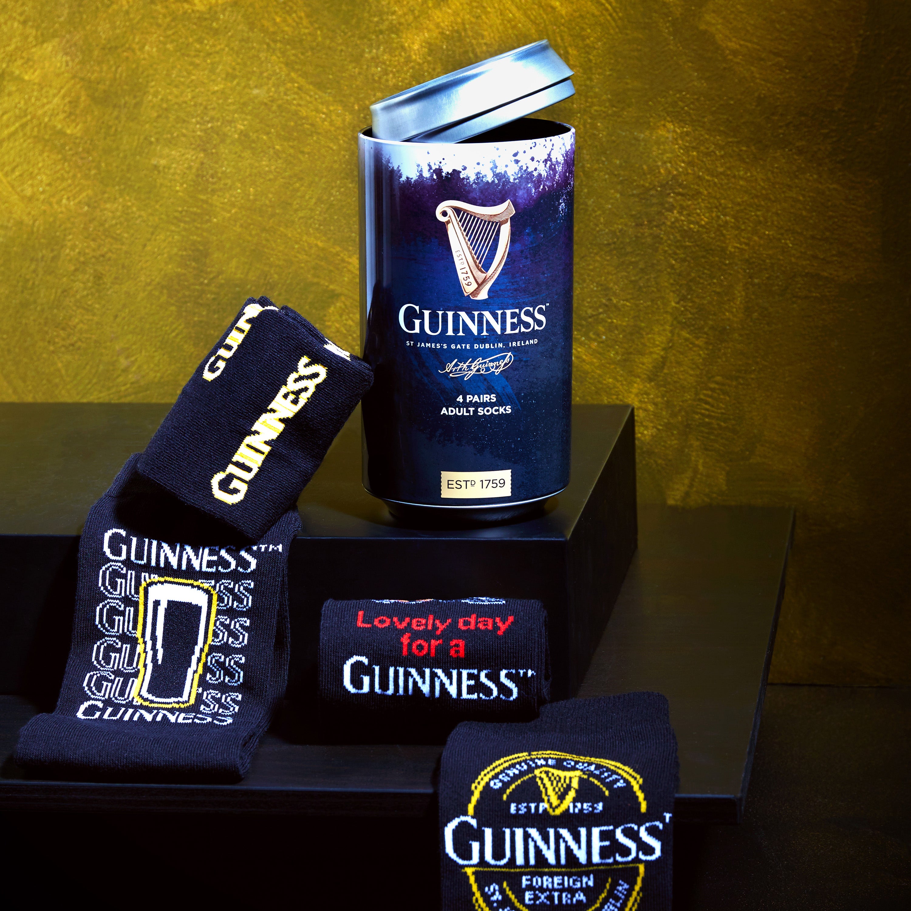 guinness-chaussettes-homme-lot-4-paires-mi-mollet-fun image 2