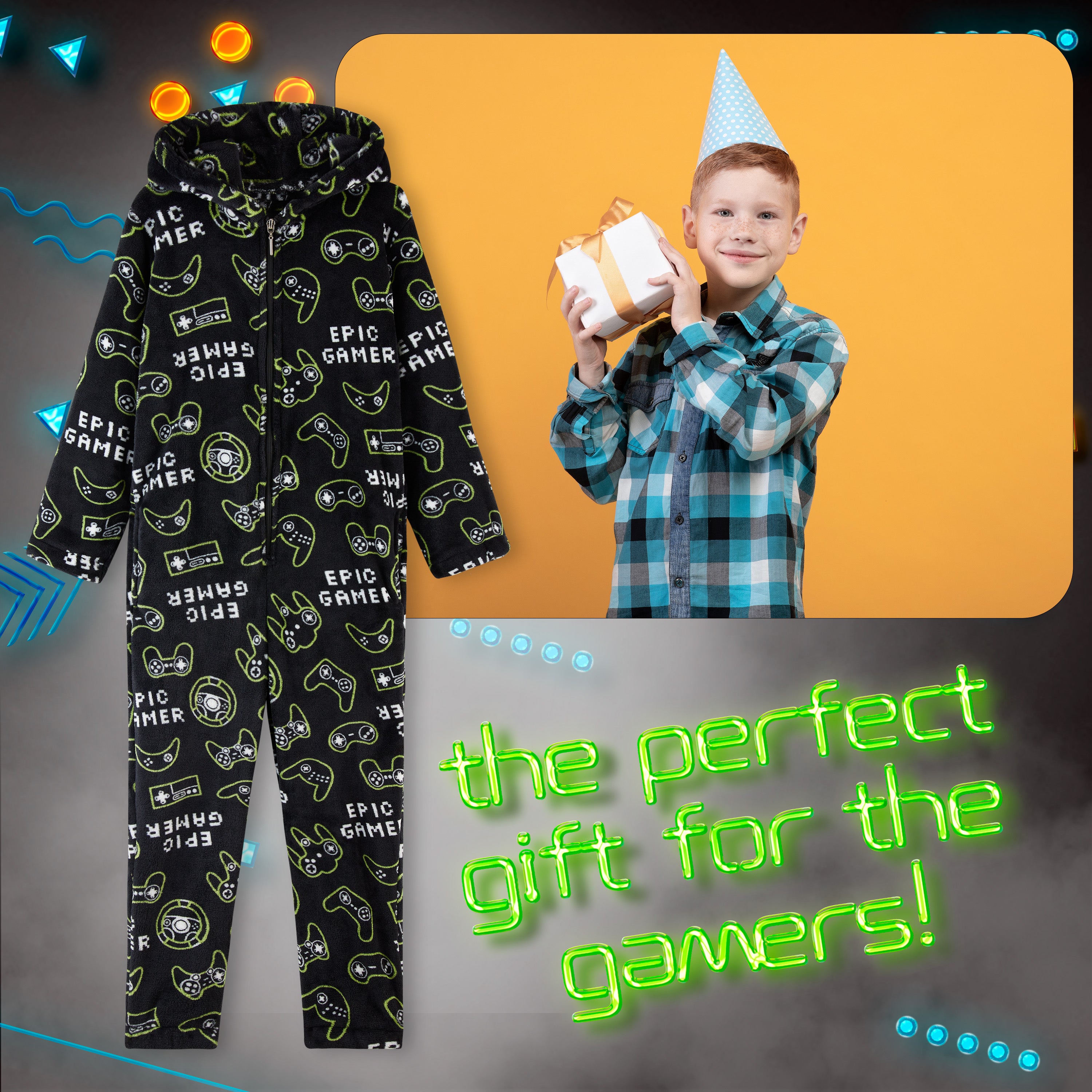 citycomfort-onesie-enfant-polaire-gaming-9-10-ans-pyjama image 3