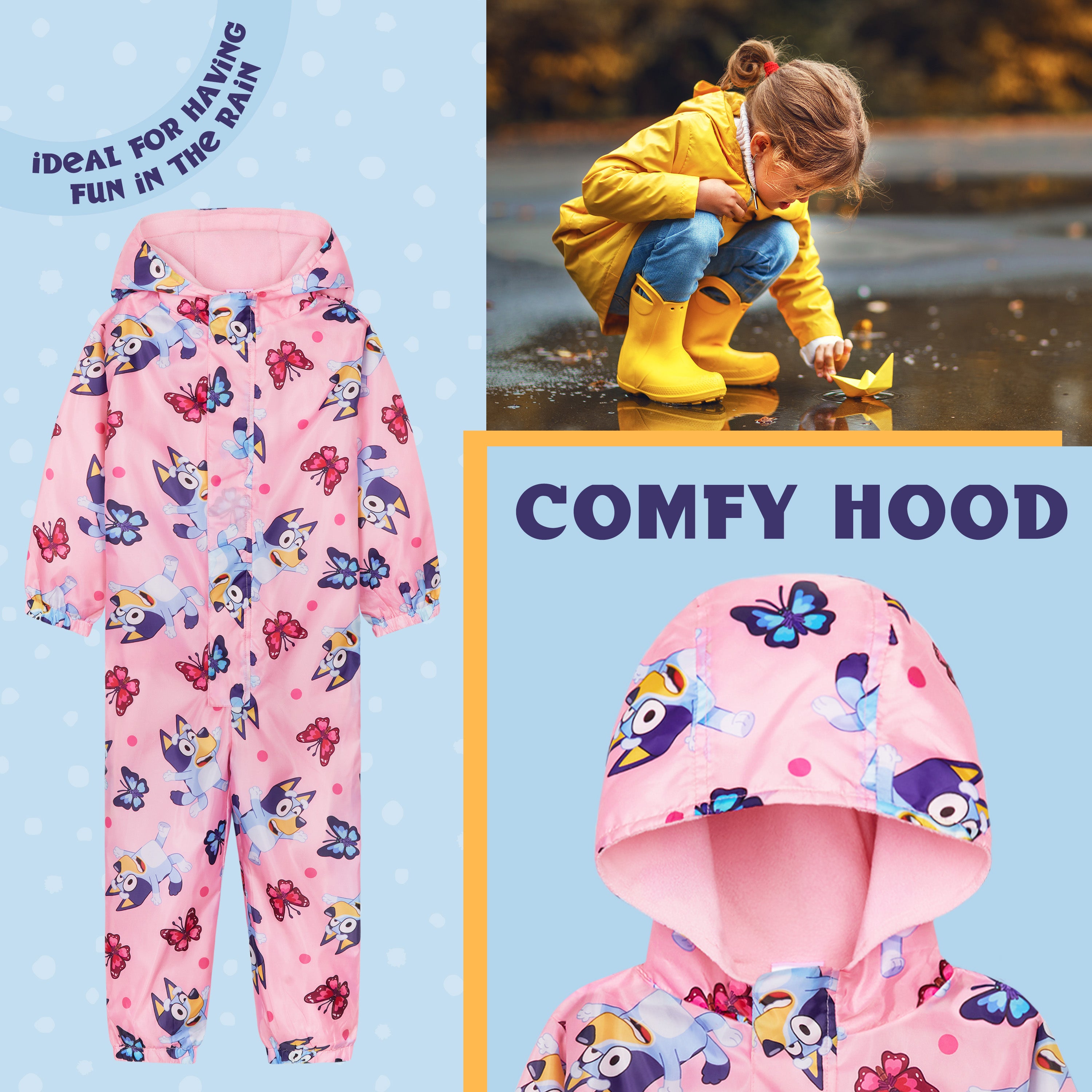 bluey-combinaison-pluie-fille-doubl-e-polaire-3-4-ans image 4