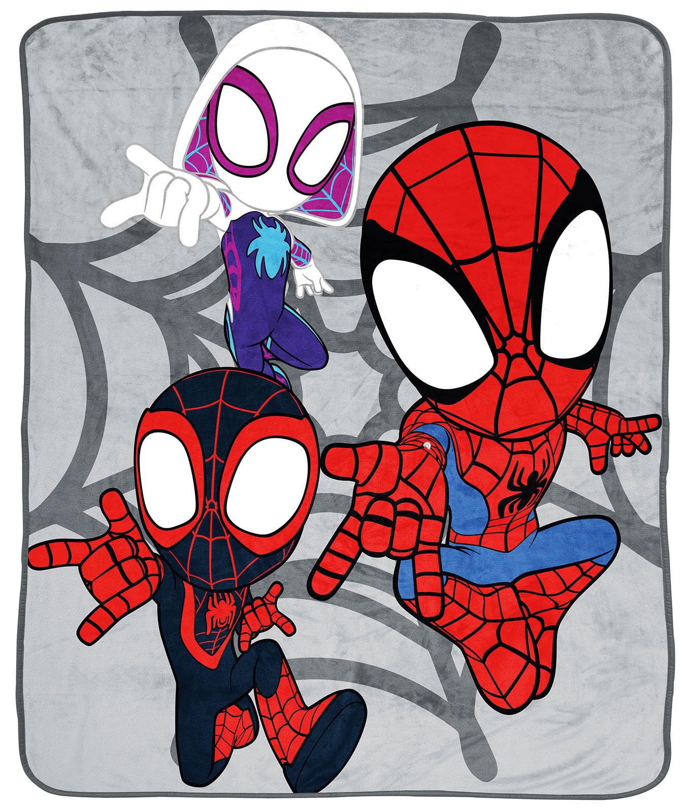 marvel-spidey-et-ses-amis-plaid-polaire-gris-130x150-cm-miles-morales image 1