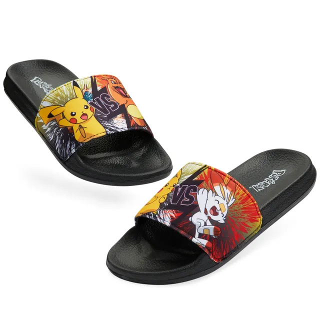 pok-mon-sliders-gar-on-claquettes-noir-orange-pointure-1 image 1