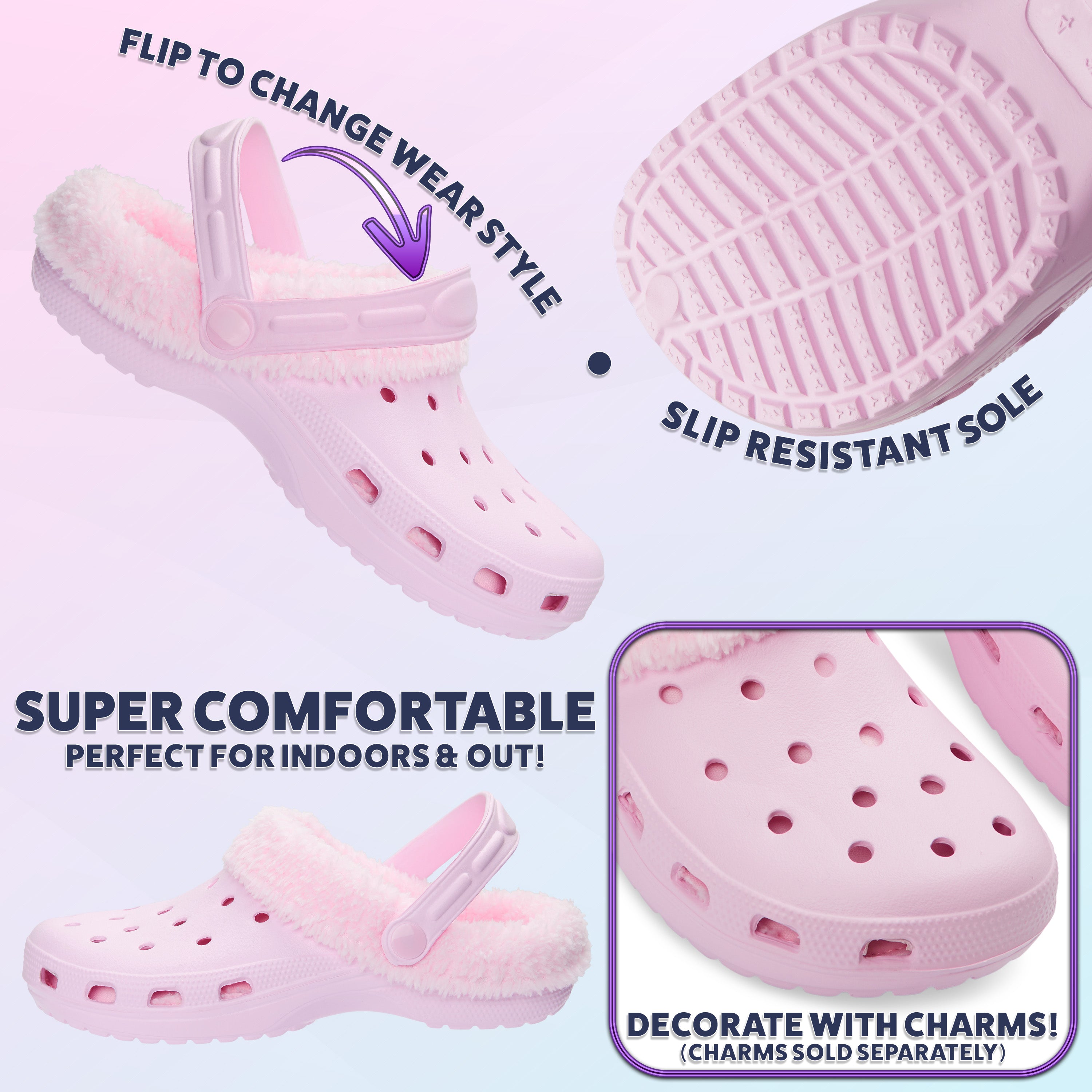 citycomfort-women-sabots-fourr-s-femme-rose-38 image 4