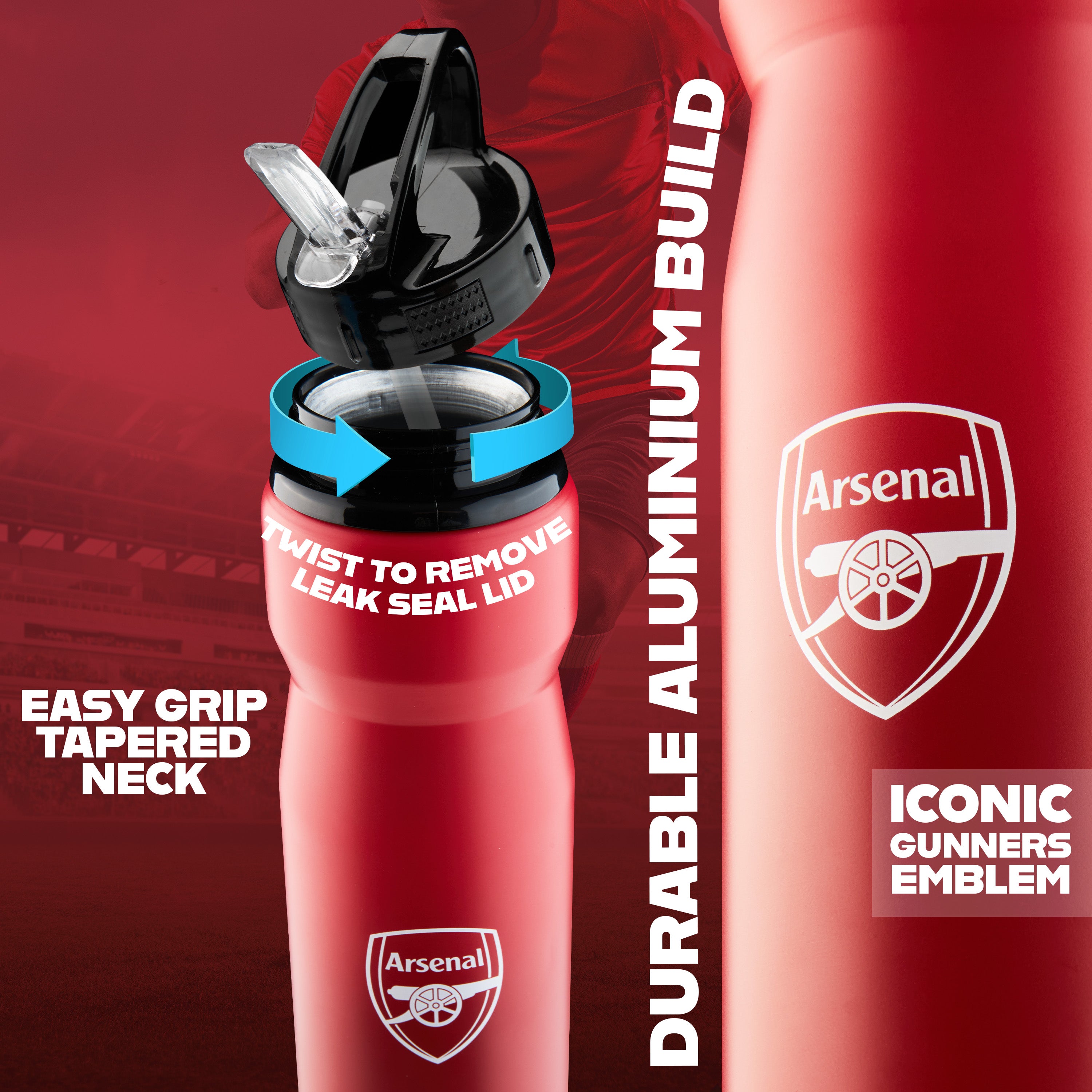 arsenal-gourde-metal-750ml-avec-paille-football-supporter image 4