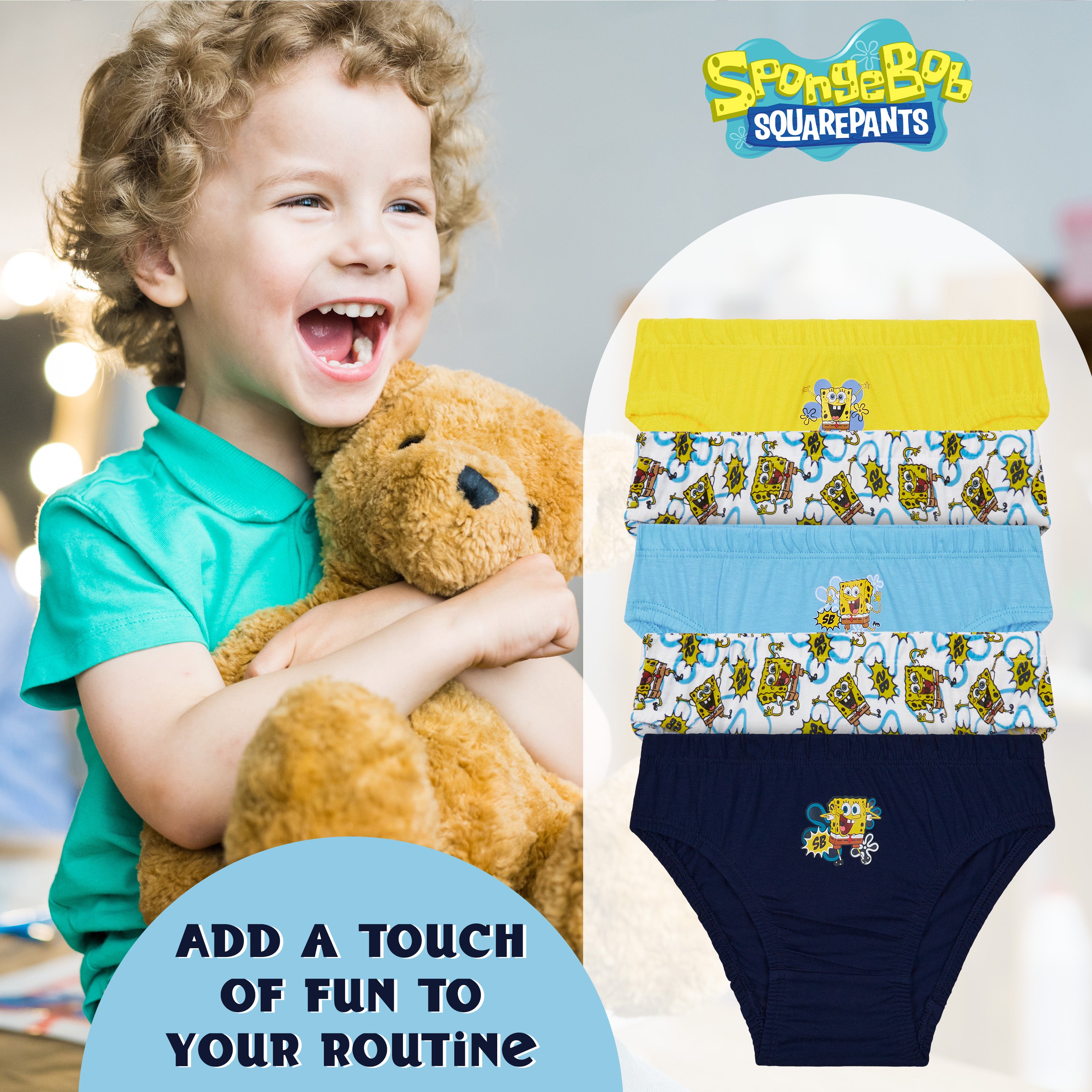 bob-l-ponge-slip-gar-on-coton-lot-de-5-motif-bikini-bottom image 3