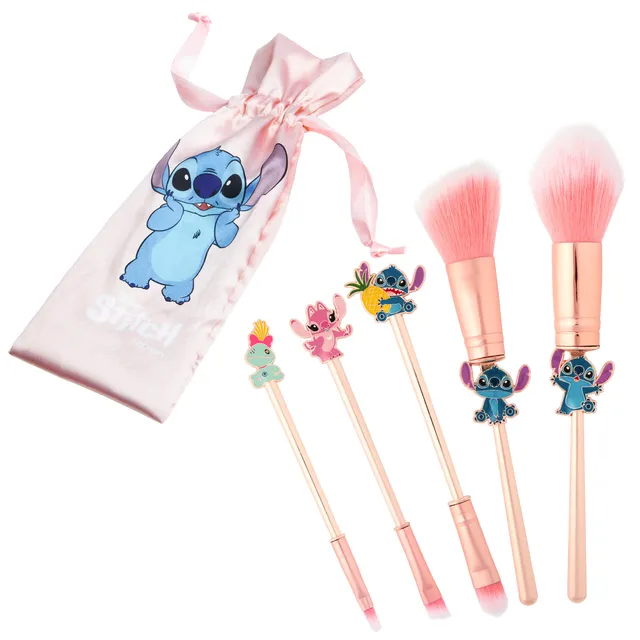 disney-stitch-set-pinceaux-maquillage-rose-trousse image 1
