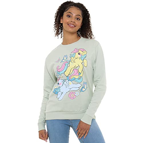 my-little-pony-papillons-fleurs-sweatshirt-femme-vert-sauge-l image 7