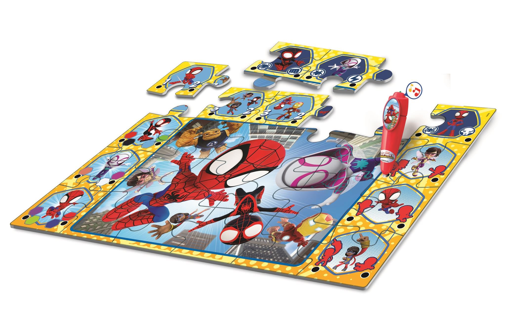 clementoni-spidey-16686-puzzle-sol-24-pi-ces-62x42-stylo-quiz image 2
