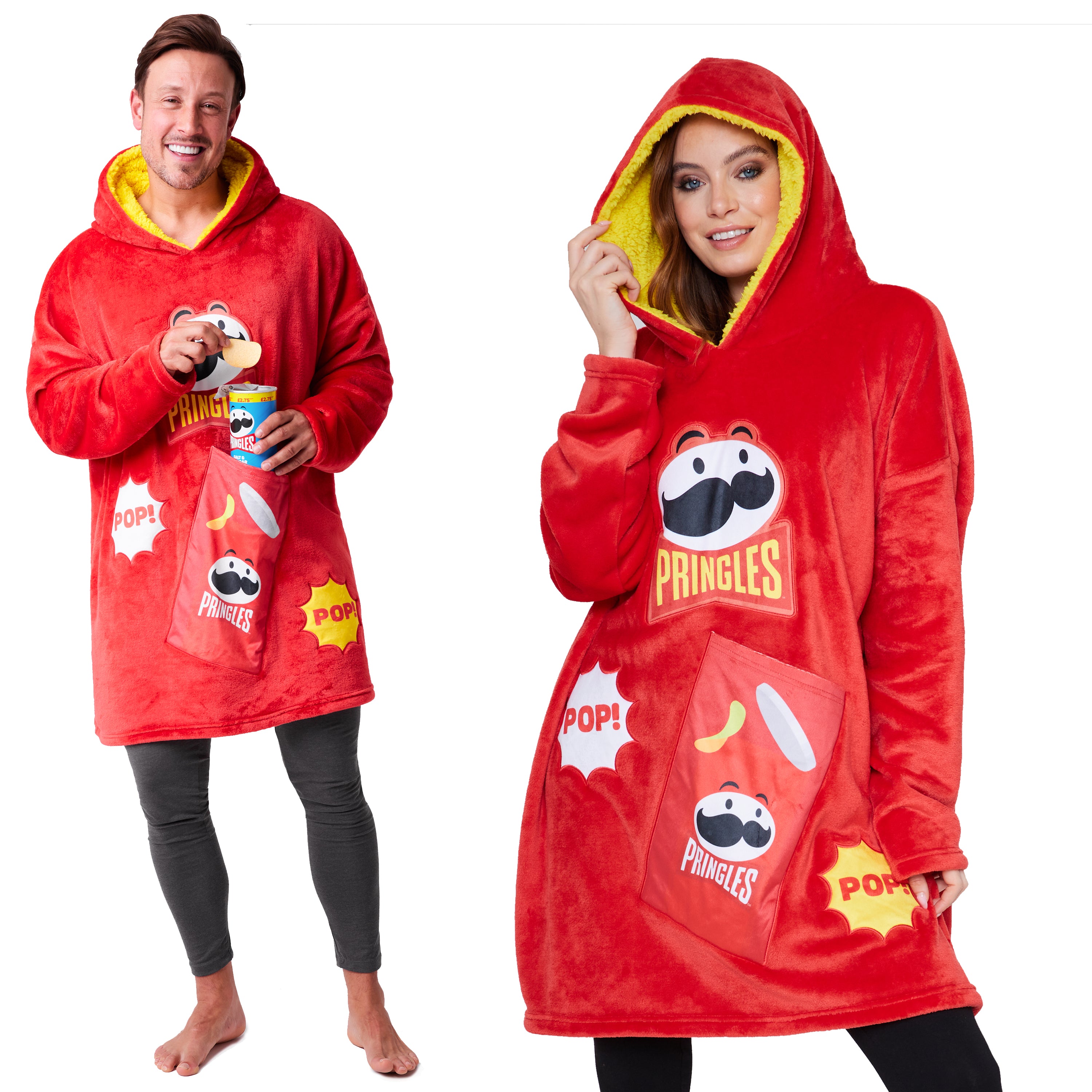 pringles-sweat-plaid-adulte-oversize-polaire-capuche image 1