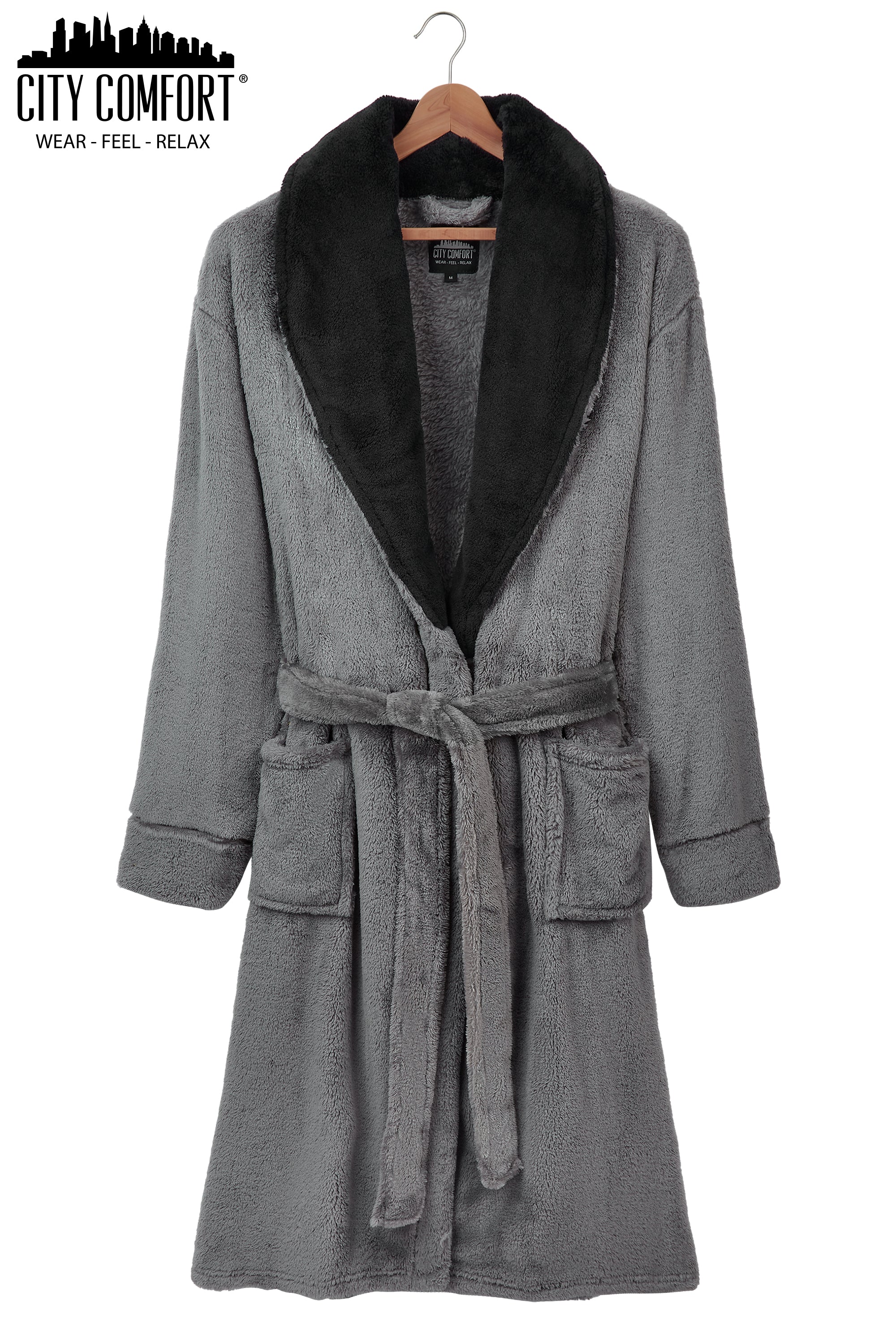get-trend-men-peignoir-homme-polaire-gris-taille-m-col-ch-le image 7