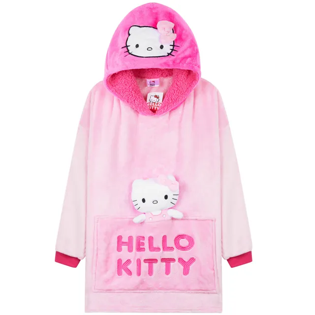 hello-kitty-sweat-plaid-polaire-fille-oversize-avec-peluche-sherpa image 1