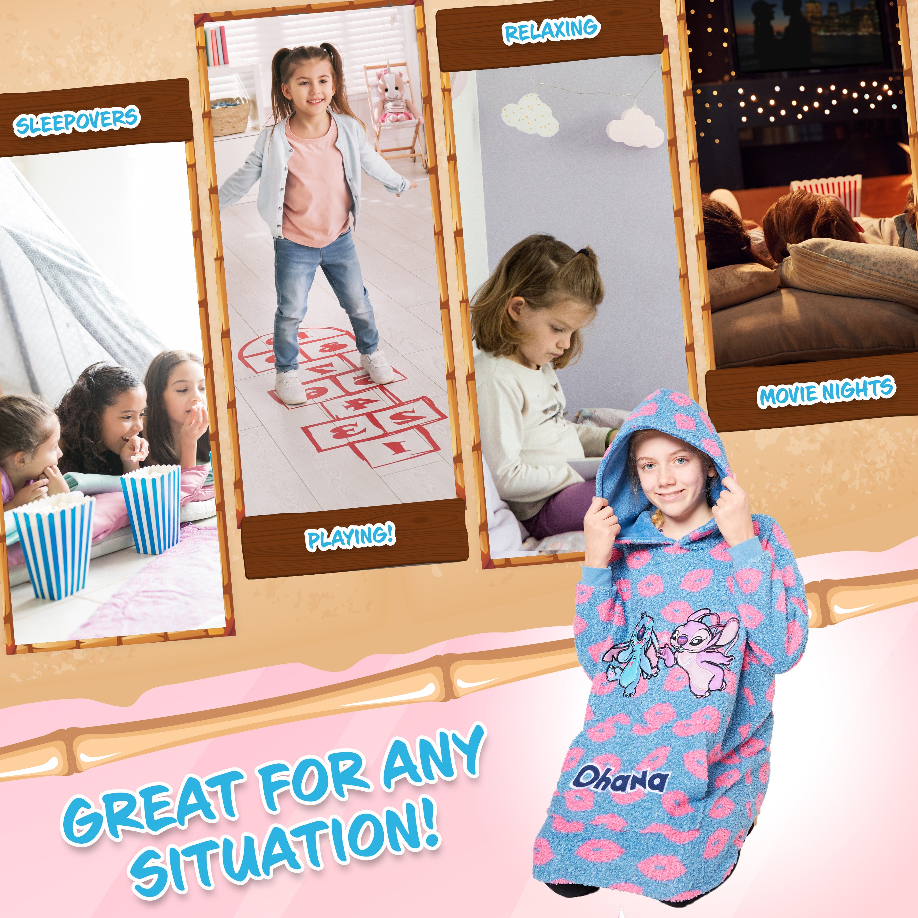 disney-stitch-sweat-plaid-enfant-bleu-stitch-angel-polaire image 3