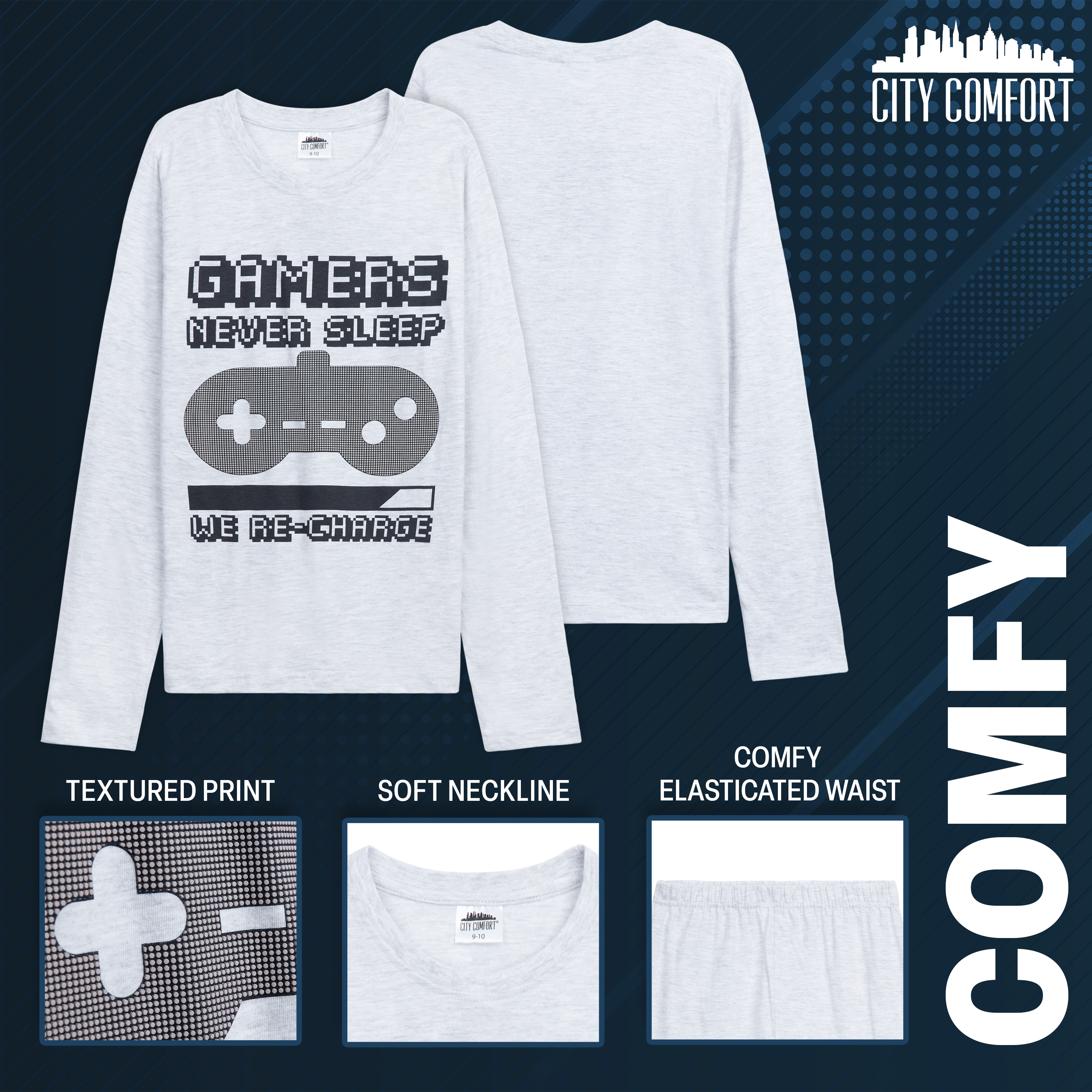 get-trend-citycomfort-pyjama-gar-on-gamer-manches-longues-11-12-ans image 5