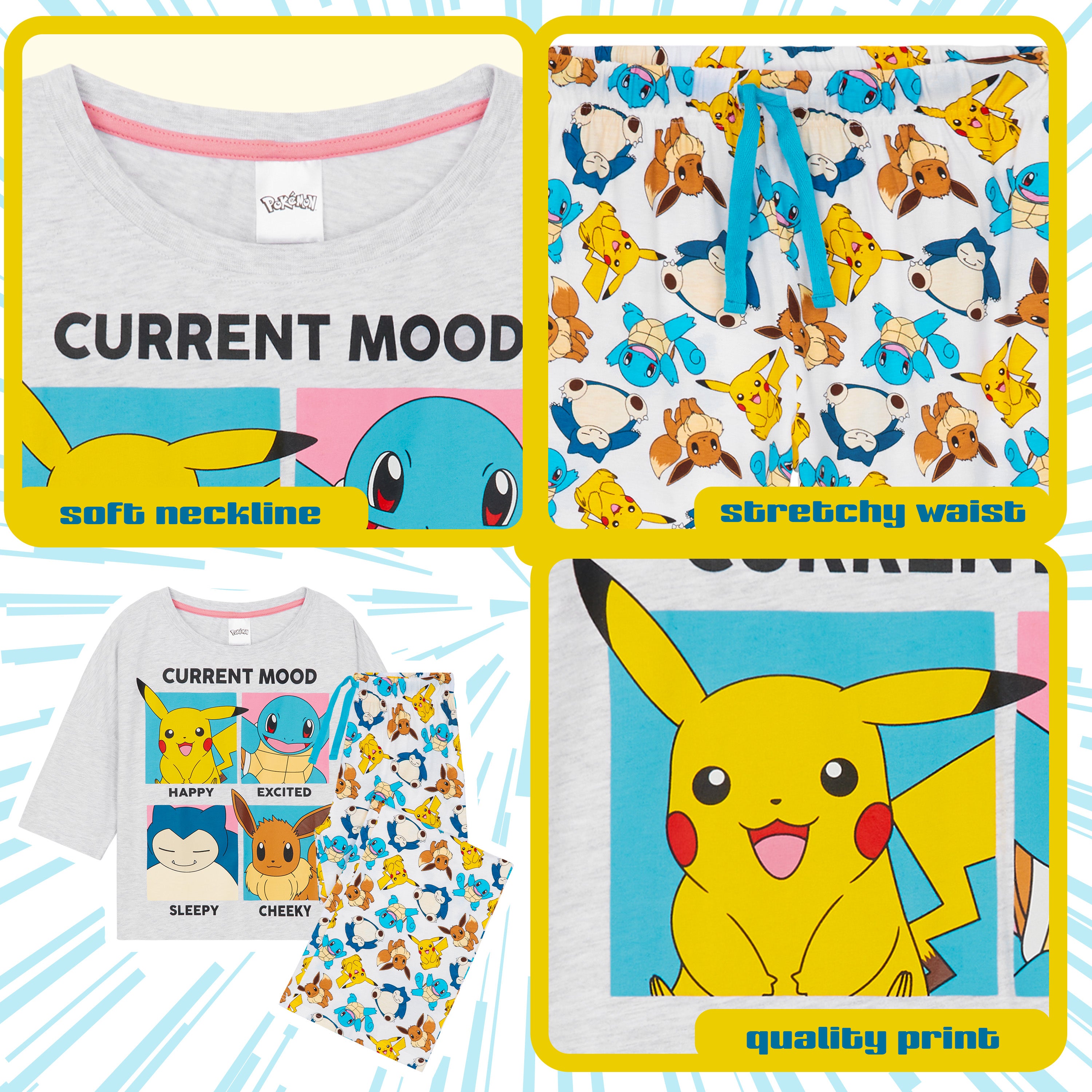 pok-mon-pikachu-pyjama-femme-coton-taille-m-2-pi-ces image 5