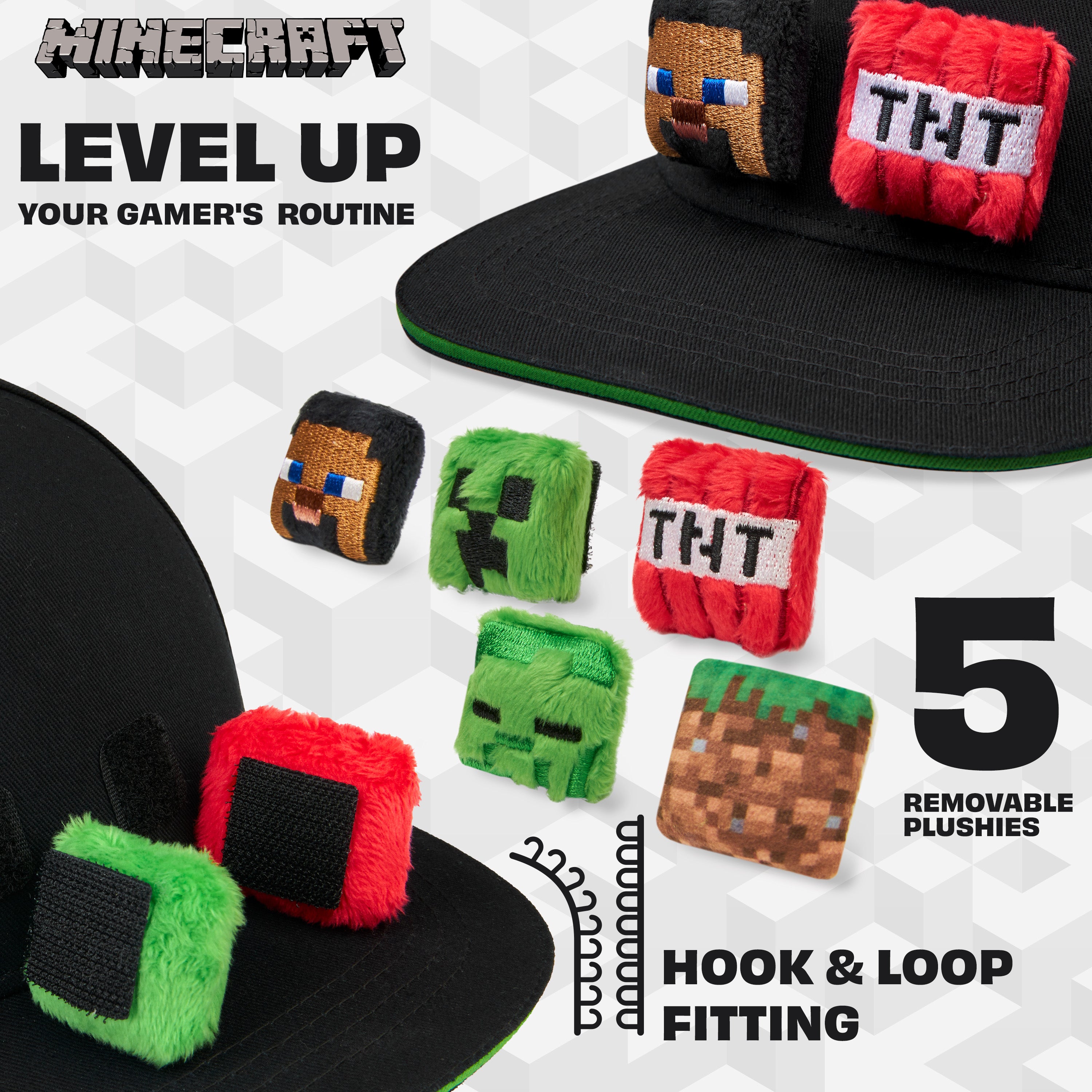 minecraft-casquette-baseball-gar-on-peluche-amovible-coton image 3