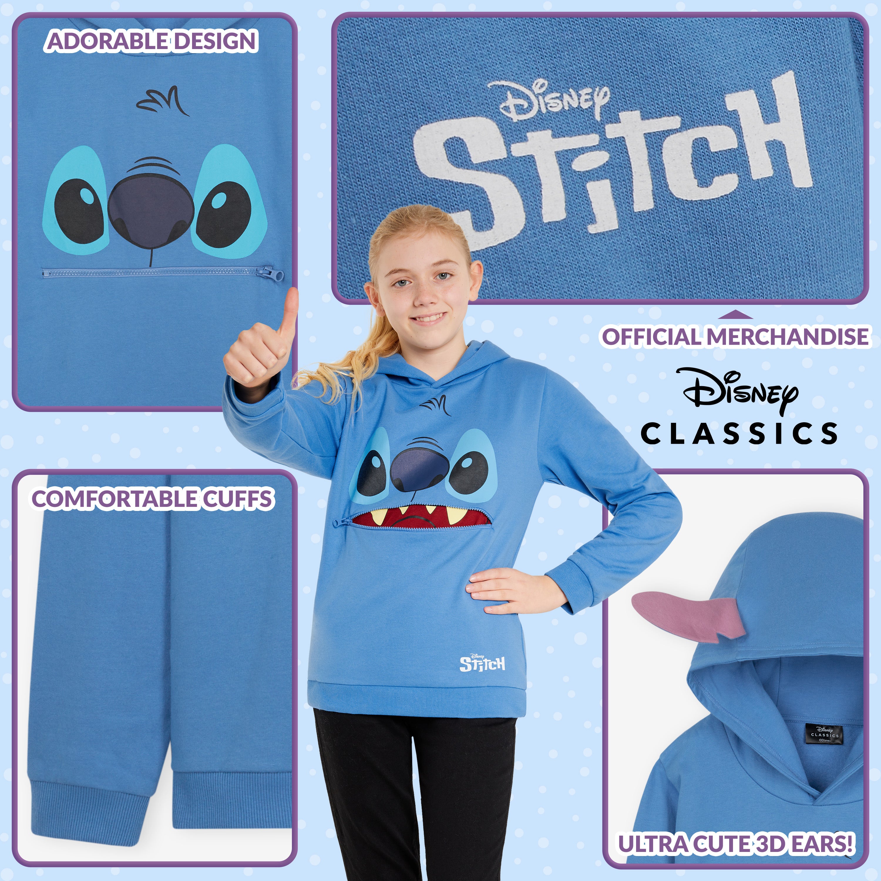 get-trend-stitch-hoodie-enfant-coton-9-10-ans-fille image 5