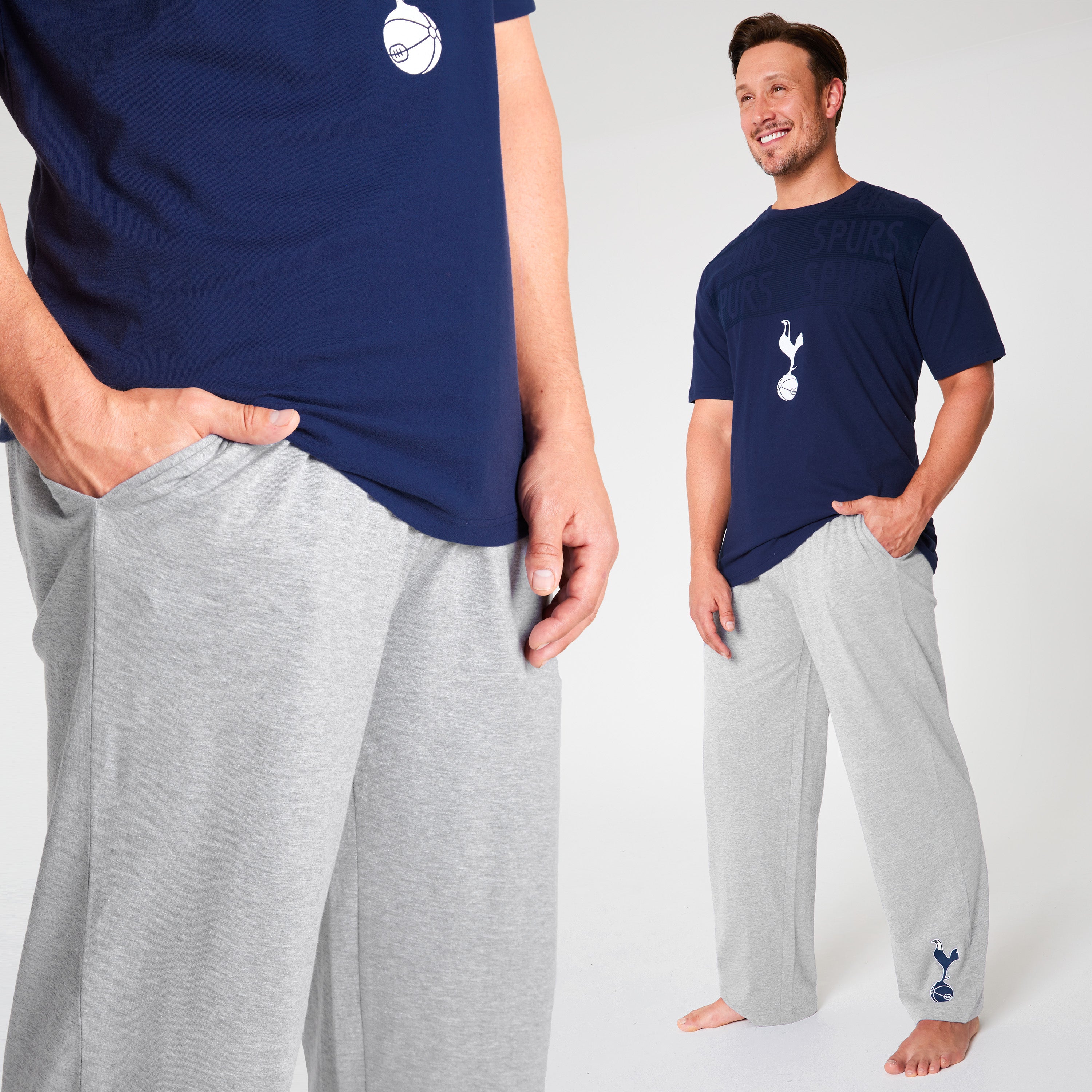 tottenham-hotspur-pyjama-homme-bleu-marine-gris-t-shirt image 4
