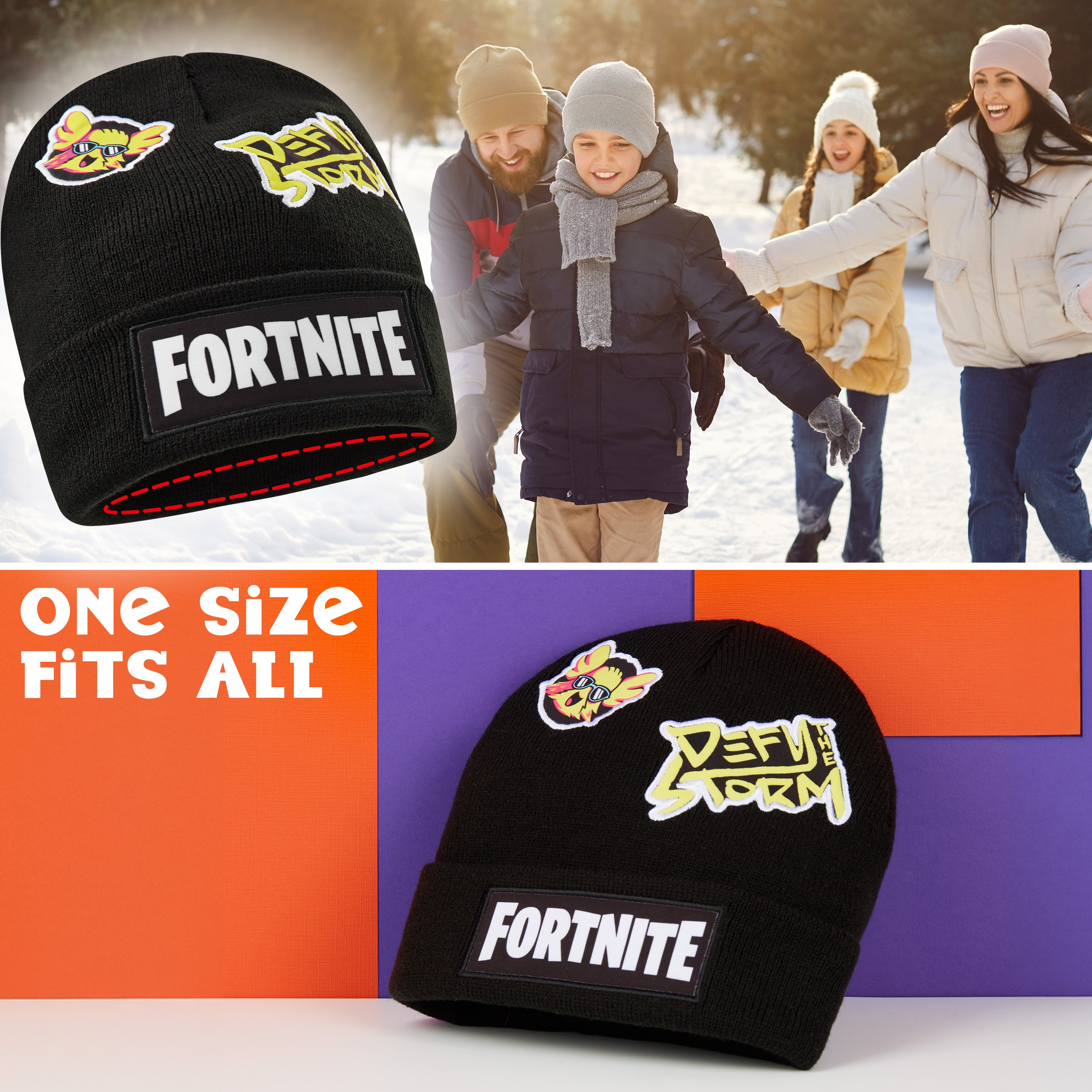 fortnite-bonnet-gar-on-noir-tricot-hiver-chaud-6-14-ans image 6