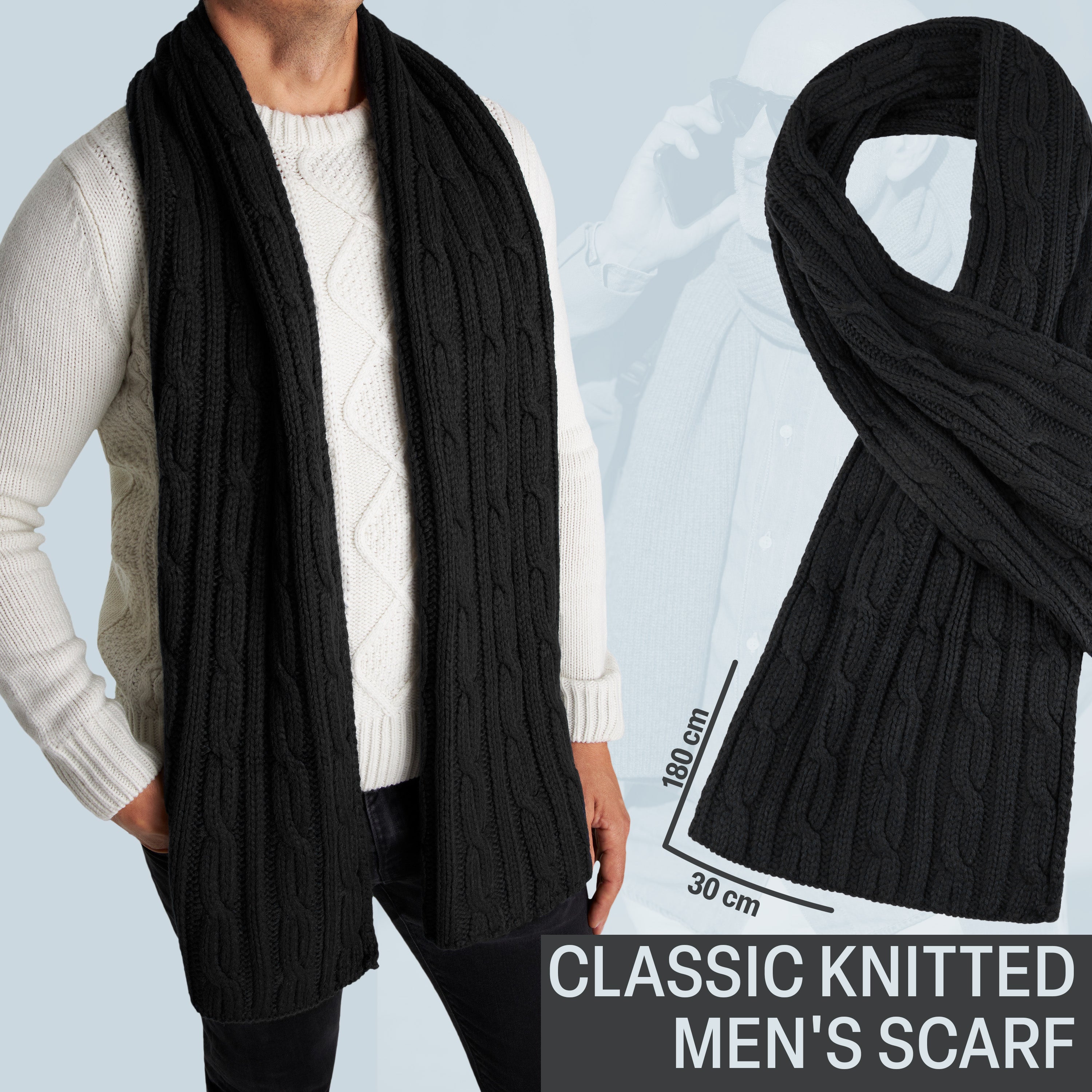 citycomfort-men-charpe-tricot-e-homme-douce-hiver image 5