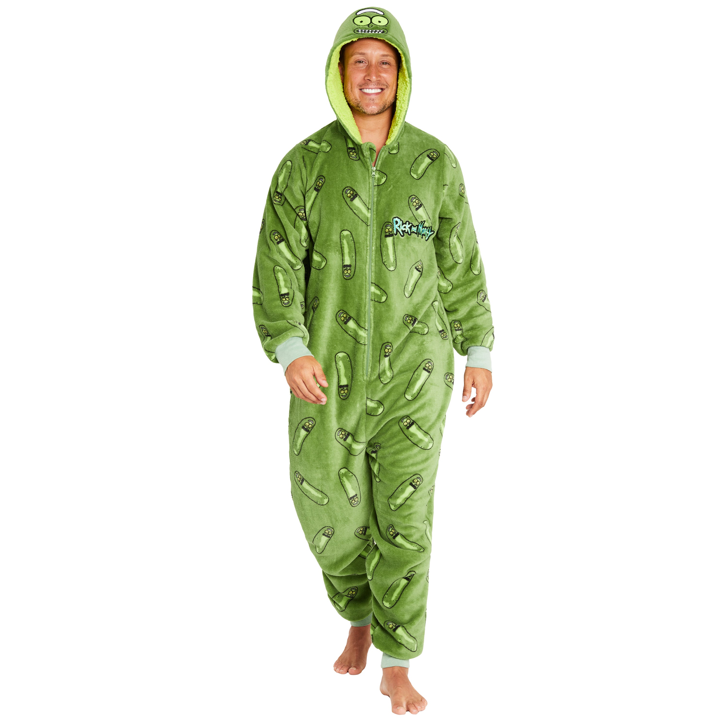 rick-and-morty-combinaison-pyjama-homme-polaire-capuche-m image 1