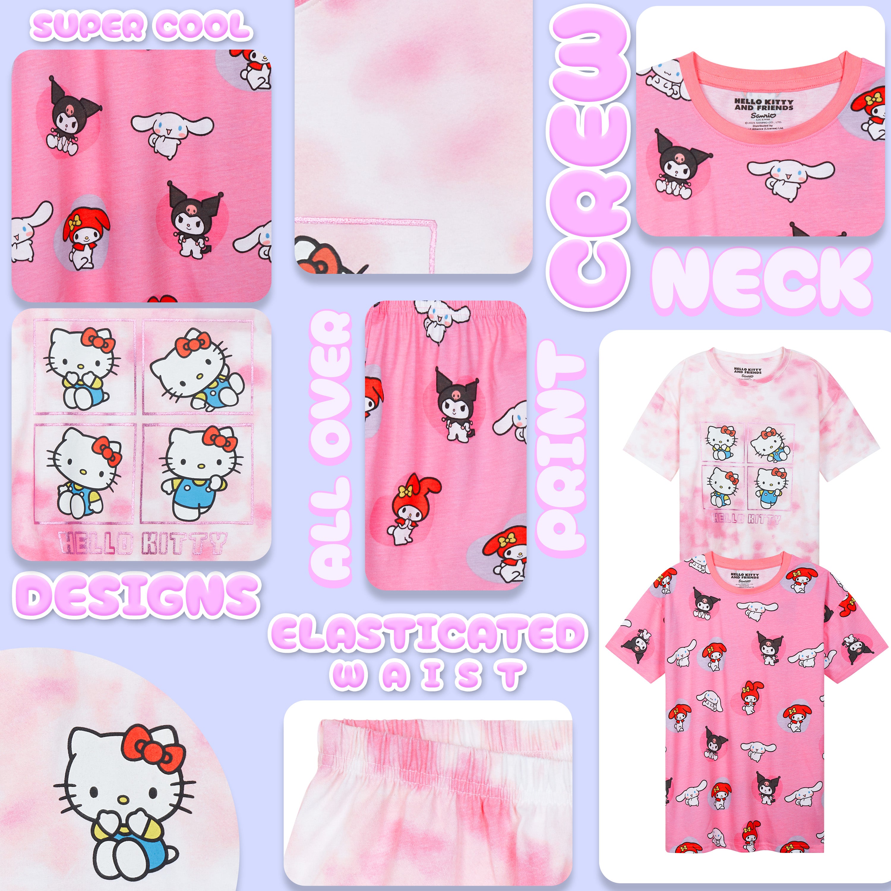 hello-kitty-pyjama-short-fille-lot-2-tee-shirt-et-short-coton image 4