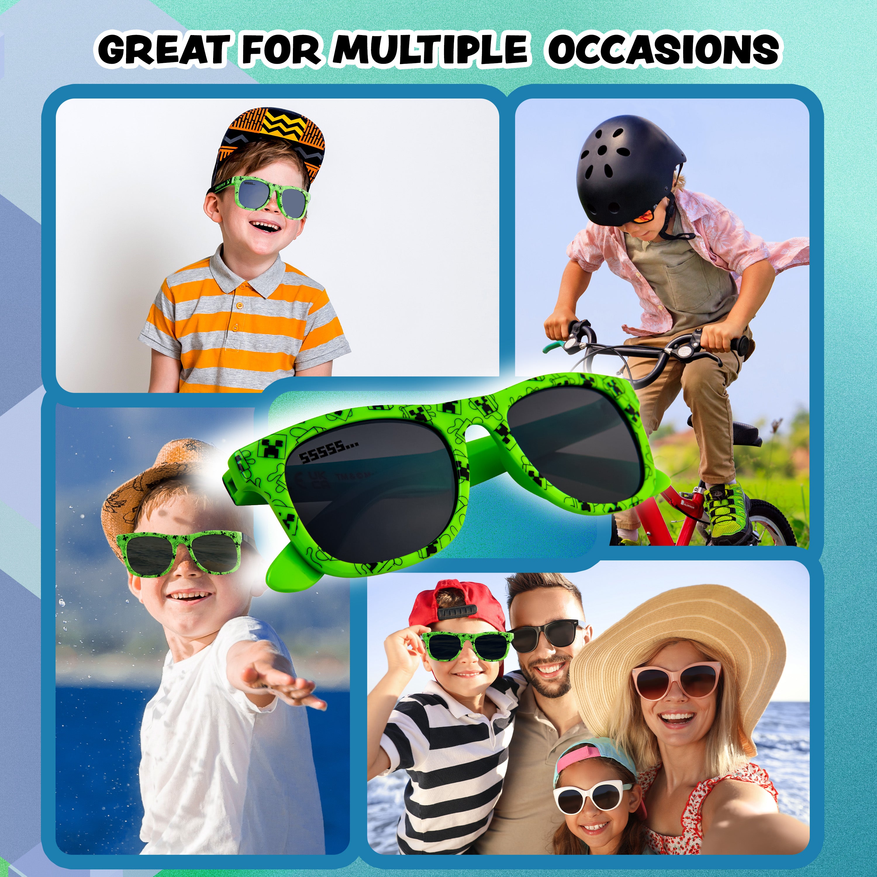 minecraft-set-casquette-r-glable-lunettes-uv-enfant image 5