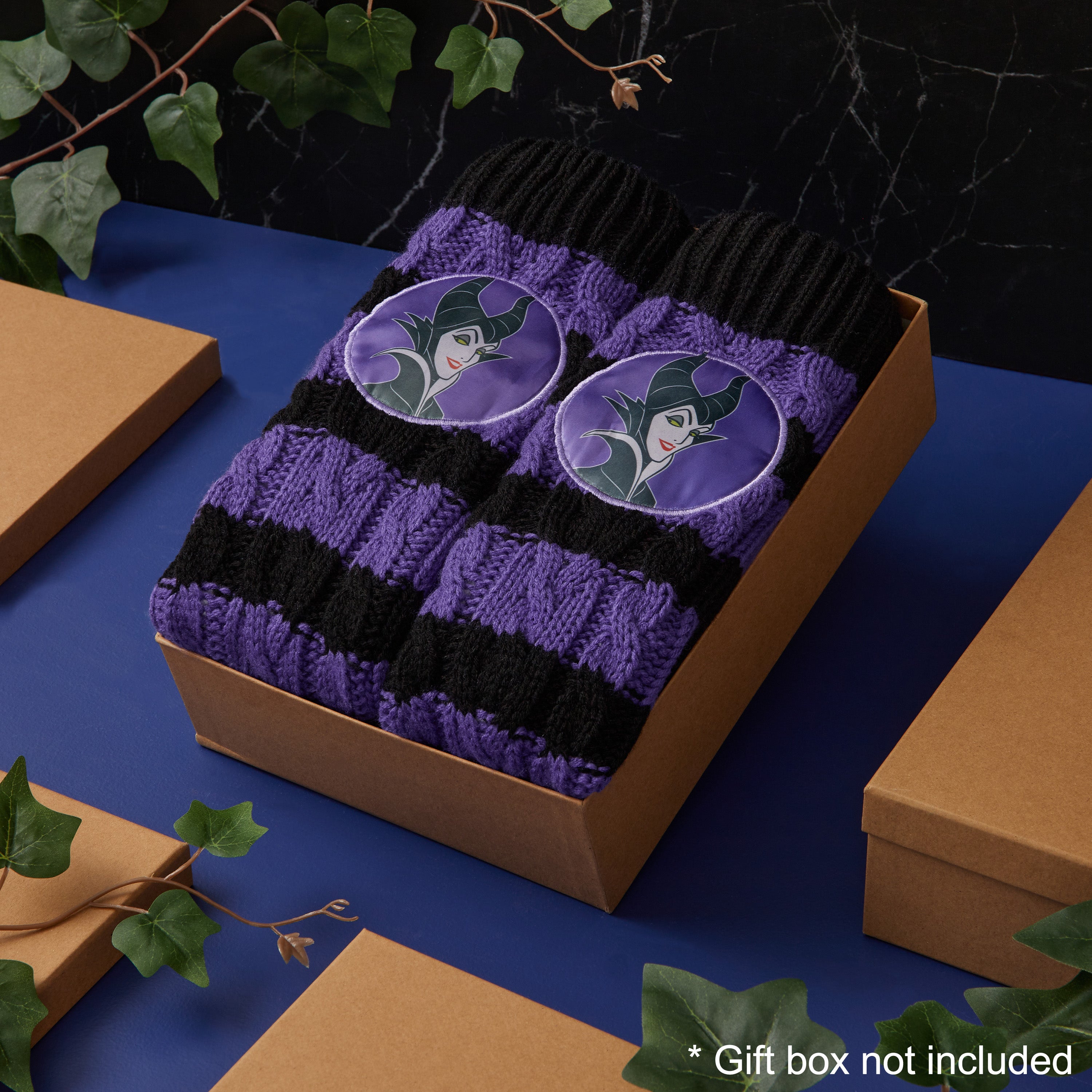 disney-chaussettes-pilou-femme-stitch-mal-fique-noir-violet image 2