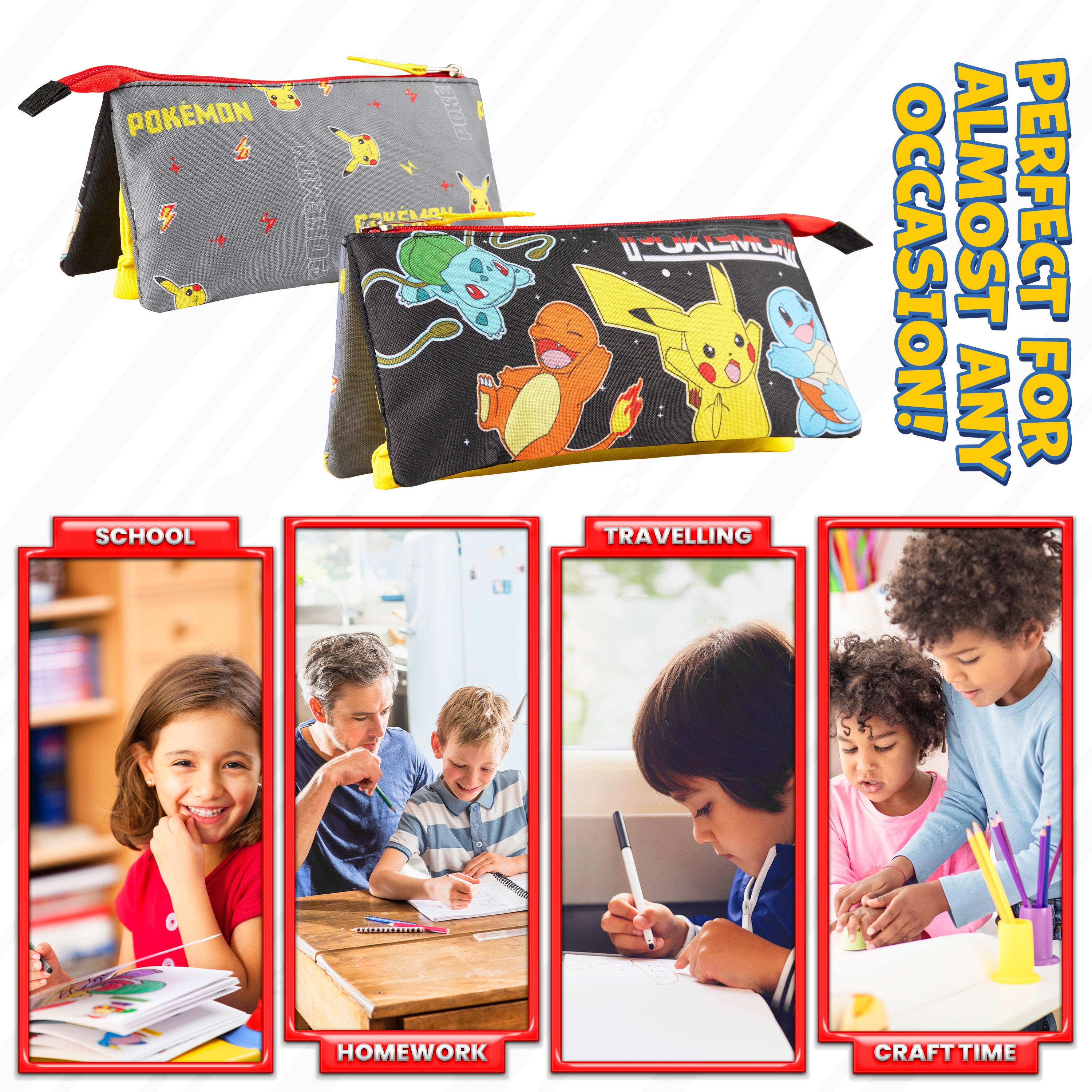 pok-mon-trousse-pikachu-triple-compartiment-enfant-rentr-e image 5