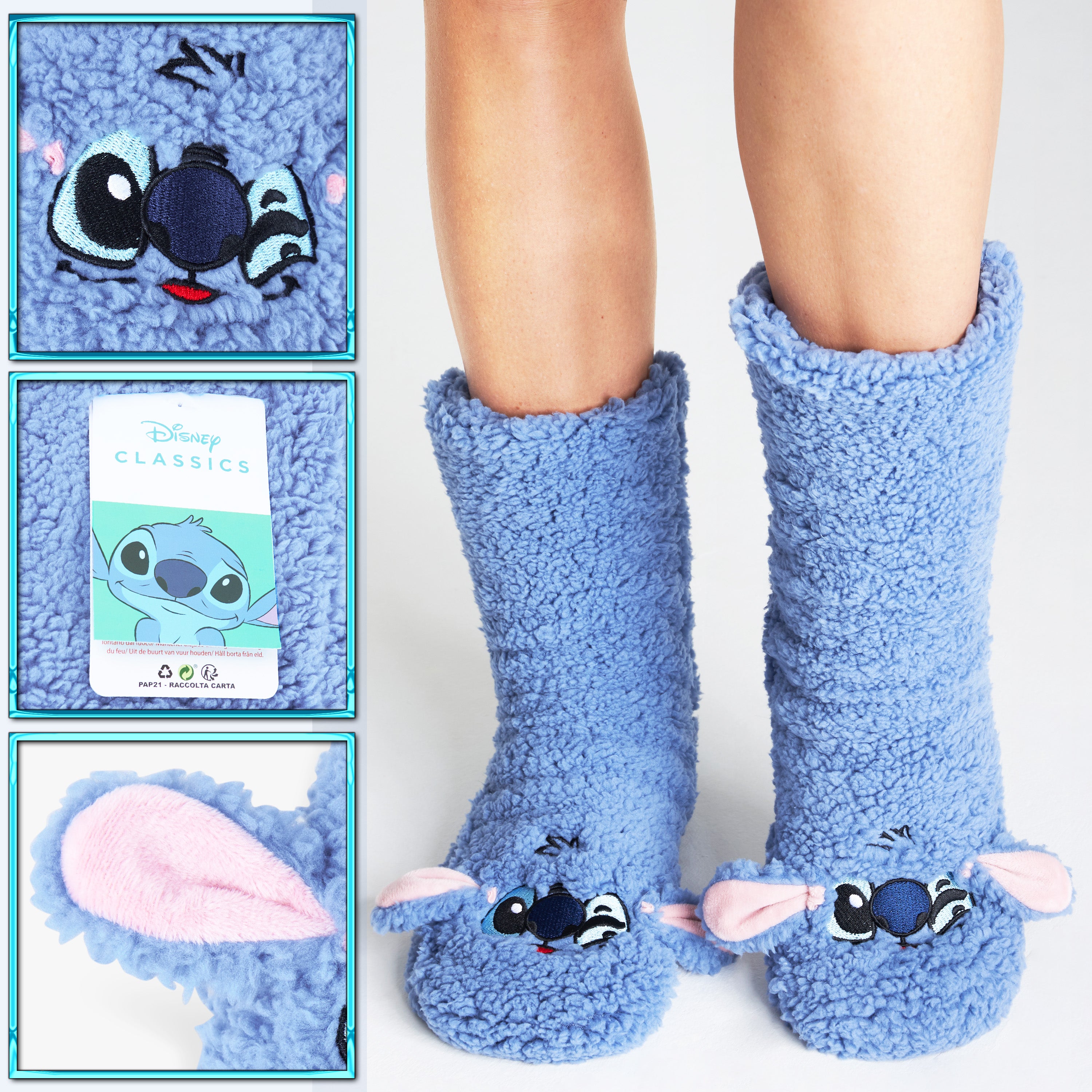 disney-stitch-chaussettes-chaussons-femme-pilou-hiver image 5